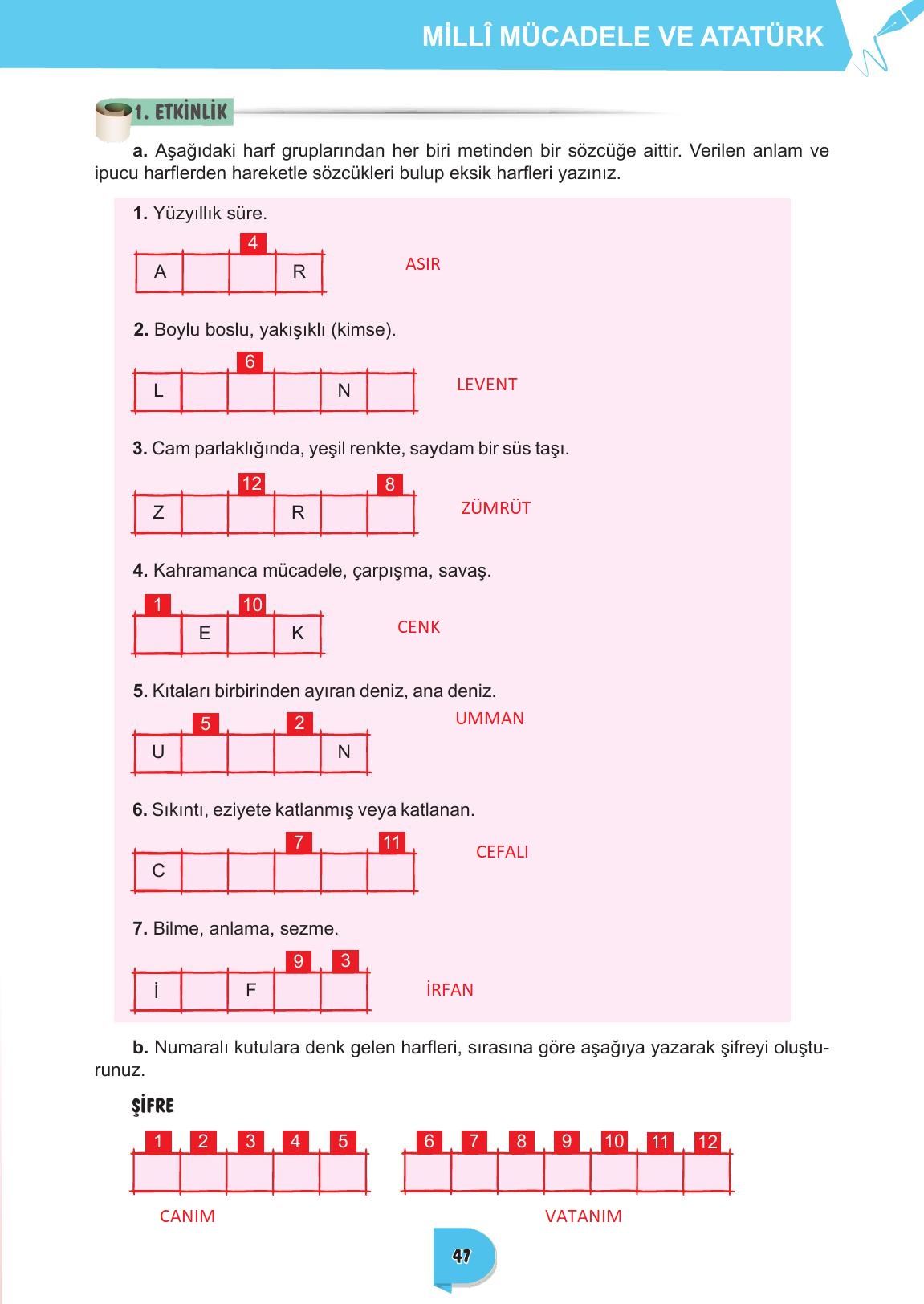 6. Sınıf Meb Yayınları Türkçe Ders Kitabı Sayfa 47 Cevapları 6. Sınıf Meb Yayınları Türkçe Ders Kitabı Sayfa 47 Cevapları