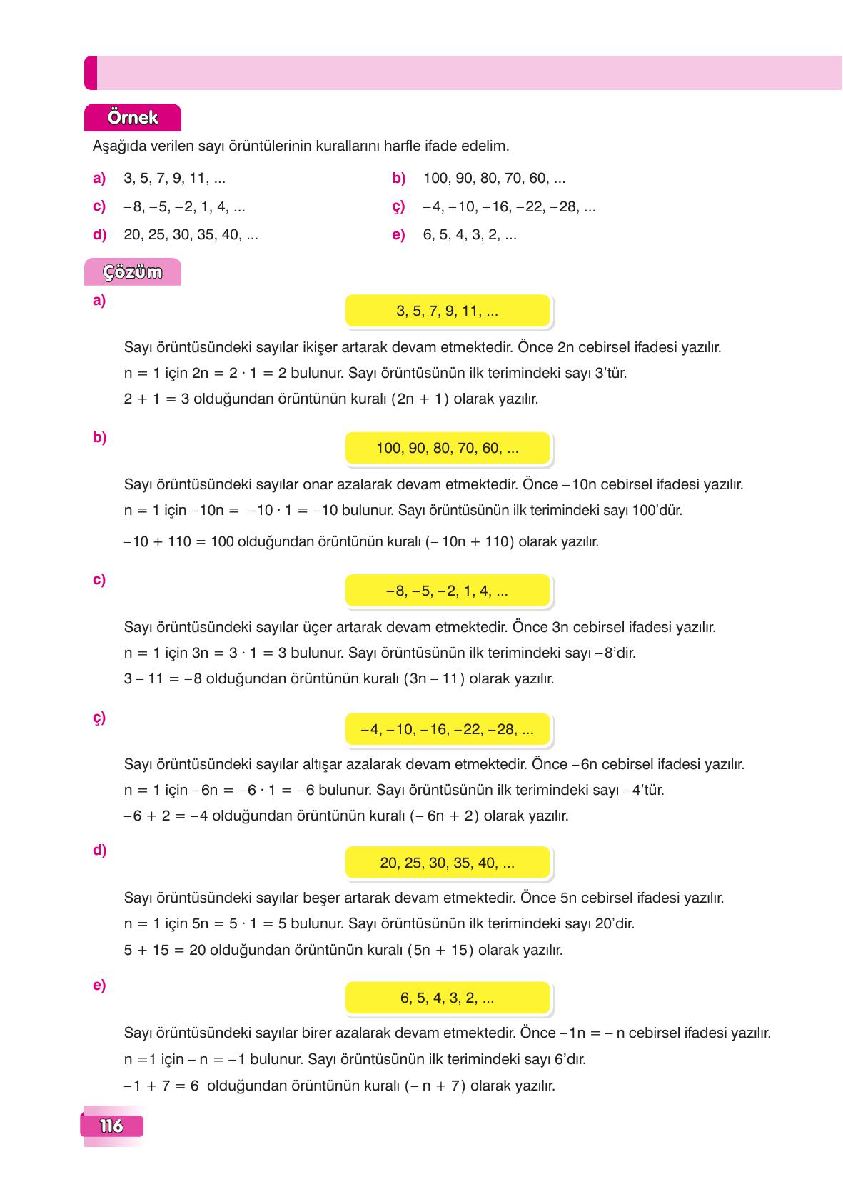 7. Sınıf Edat Yayınları Matematik Ders Kitabı Sayfa 116 Cevapları 7. Sınıf Edat Yayınları Matematik Ders Kitabı Sayfa 116 Cevapları