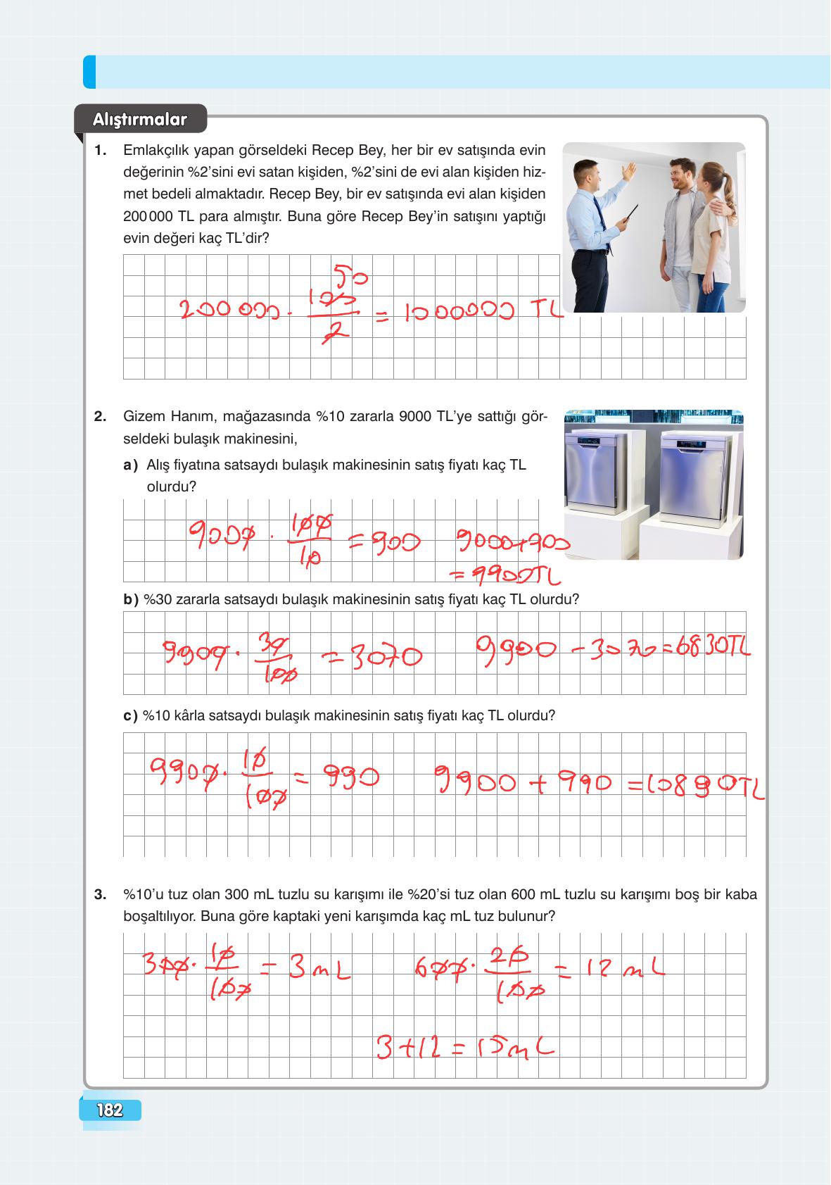 7. Sınıf Edat Yayınları Matematik Ders Kitabı Sayfa 182 Cevapları