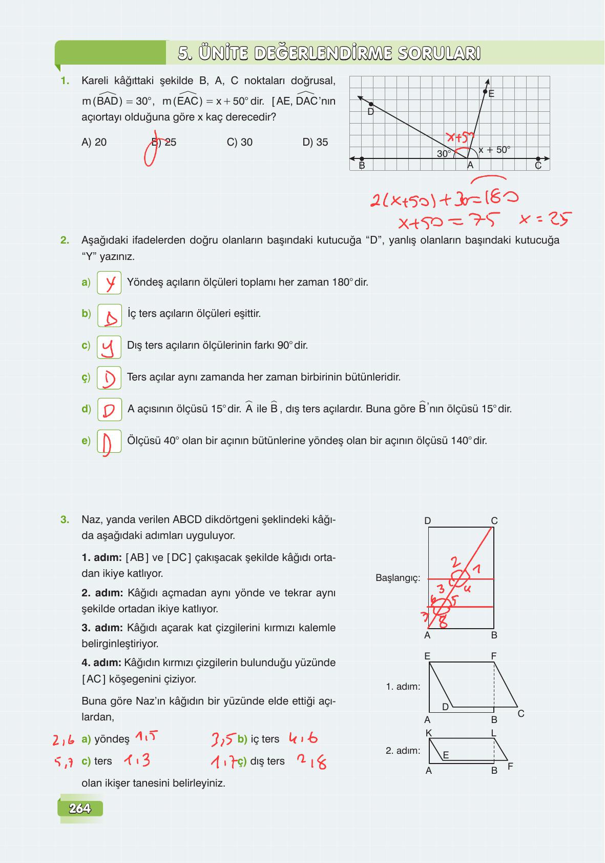 7. Sınıf Edat Yayınları Matematik Ders Kitabı Sayfa 264 Cevapları 7. Sınıf Edat Yayınları Matematik Ders Kitabı Sayfa 264 Cevapları