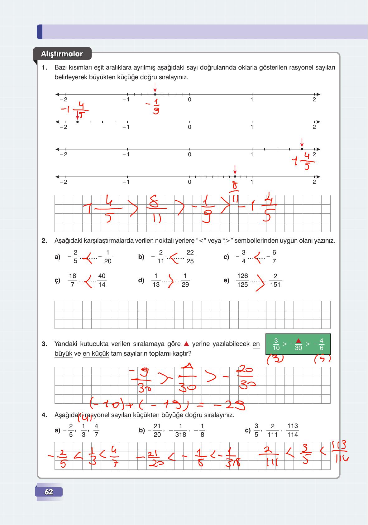 7. Sınıf Edat Yayınları Matematik Ders Kitabı Sayfa 62 Cevapları 7. Sınıf Edat Yayınları Matematik Ders Kitabı Sayfa 62 Cevapları