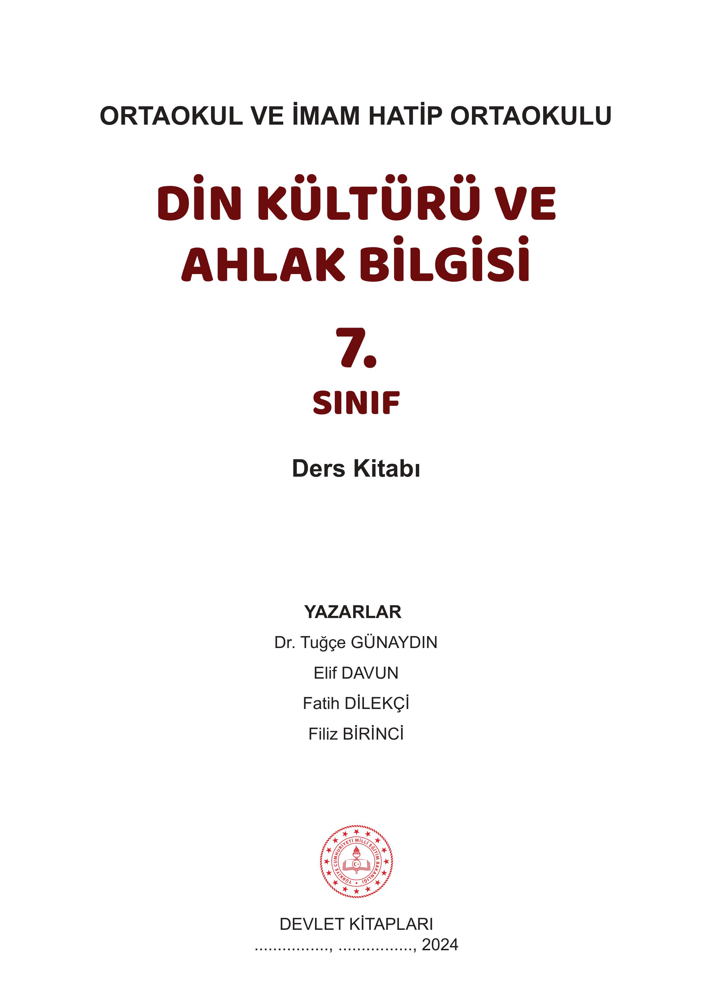 7. Sınıf Meb Yayınları Din Kültürü Ve Ahlak Bilgisi Ders Kitabı Sayfa 1 Cevapları