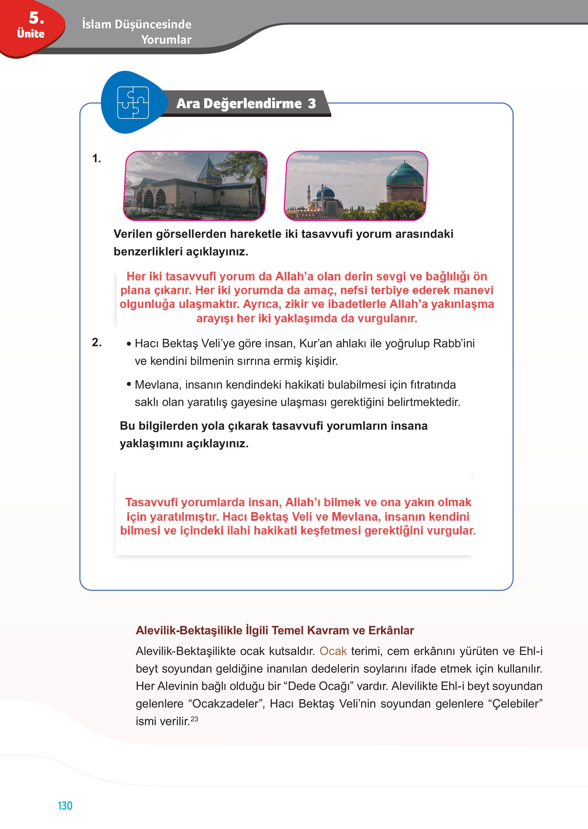 7. Sınıf Meb Yayınları Din Kültürü Ve Ahlak Bilgisi Ders Kitabı Sayfa 130 Cevapları