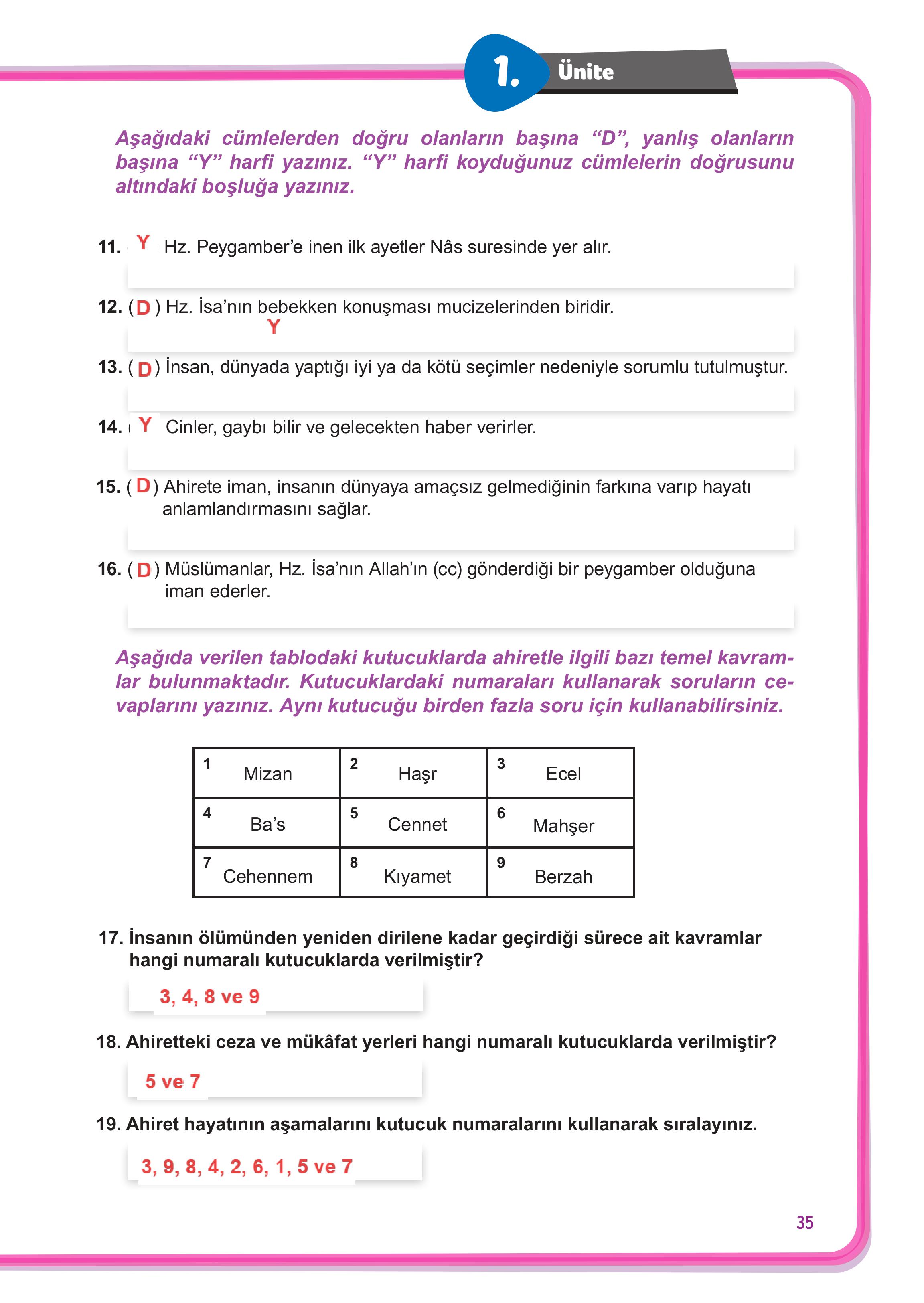 7. Sınıf Meb Yayınları Din Kültürü Ve Ahlak Bilgisi Ders Kitabı Sayfa 35 Cevapları 7. Sınıf Meb Yayınları Din Kültürü Ve Ahlak Bilgisi Ders Kitabı Sayfa 35 Cevapları