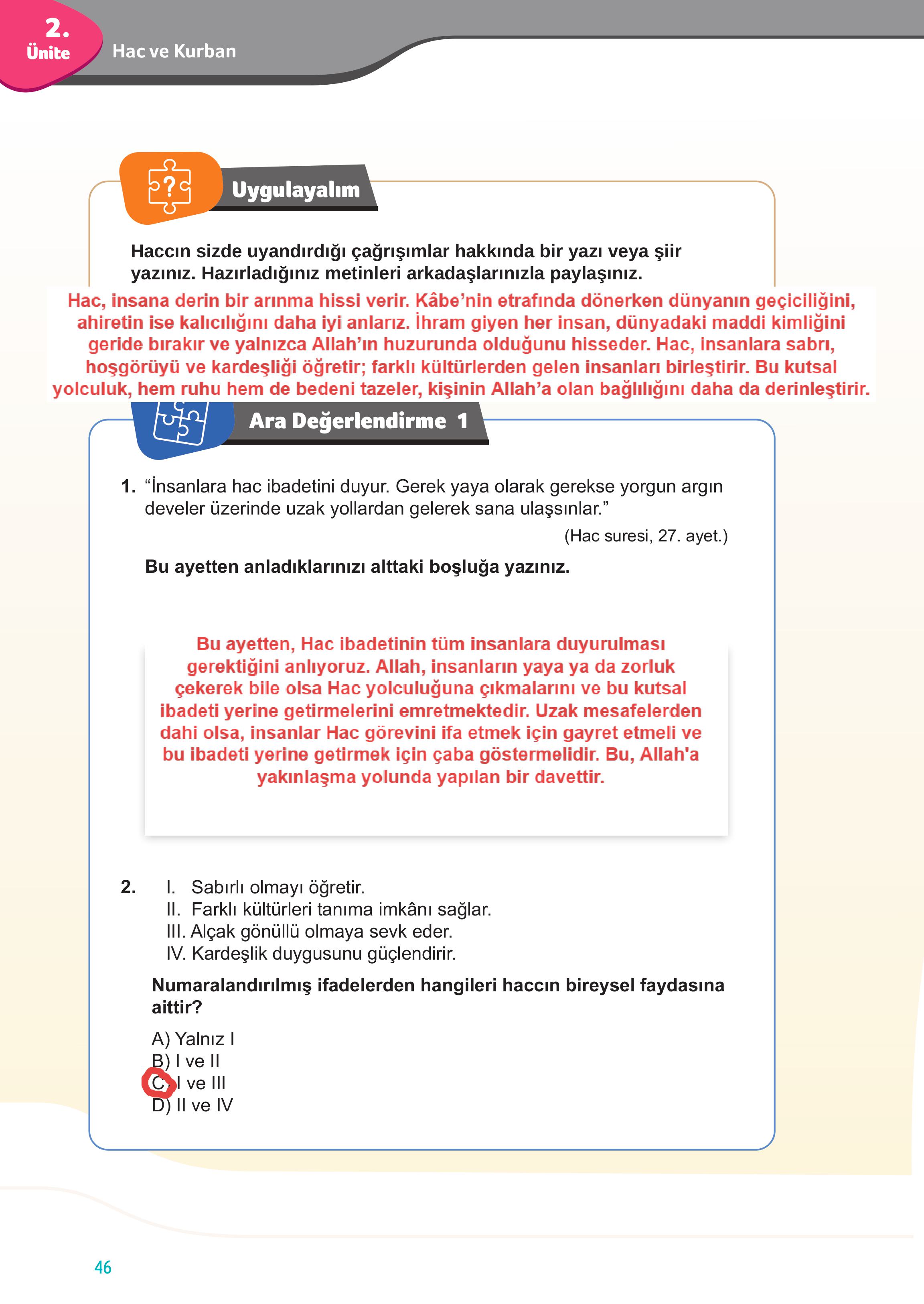 7. Sınıf Meb Yayınları Din Kültürü Ve Ahlak Bilgisi Ders Kitabı Sayfa 46 Cevapları 7. Sınıf Meb Yayınları Din Kültürü Ve Ahlak Bilgisi Ders Kitabı Sayfa 46 Cevapları