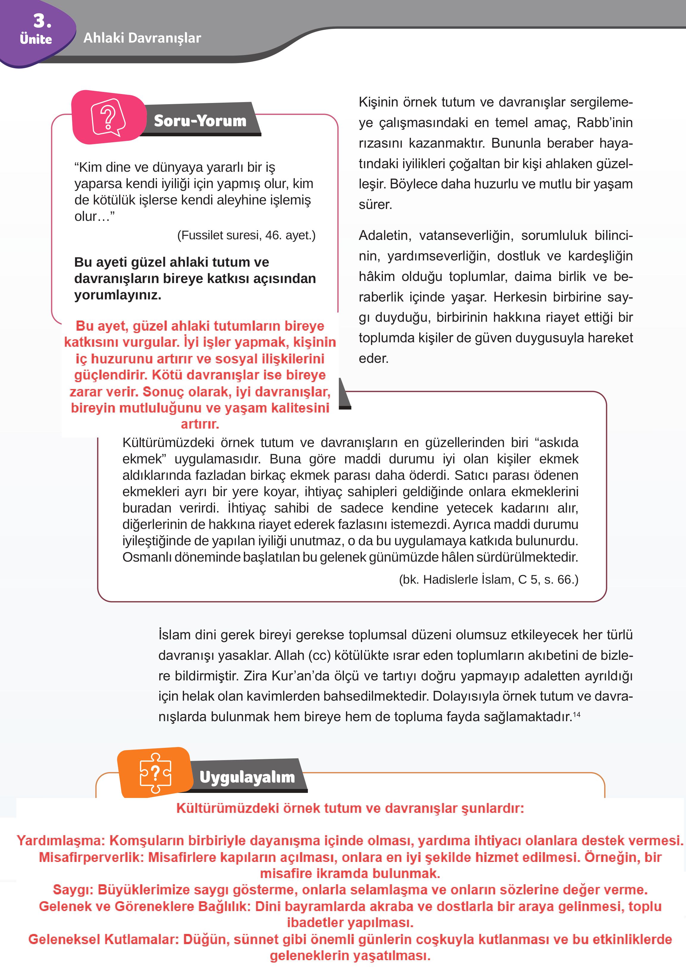 7. Sınıf Meb Yayınları Din Kültürü Ve Ahlak Bilgisi Ders Kitabı Sayfa 84 Cevapları
