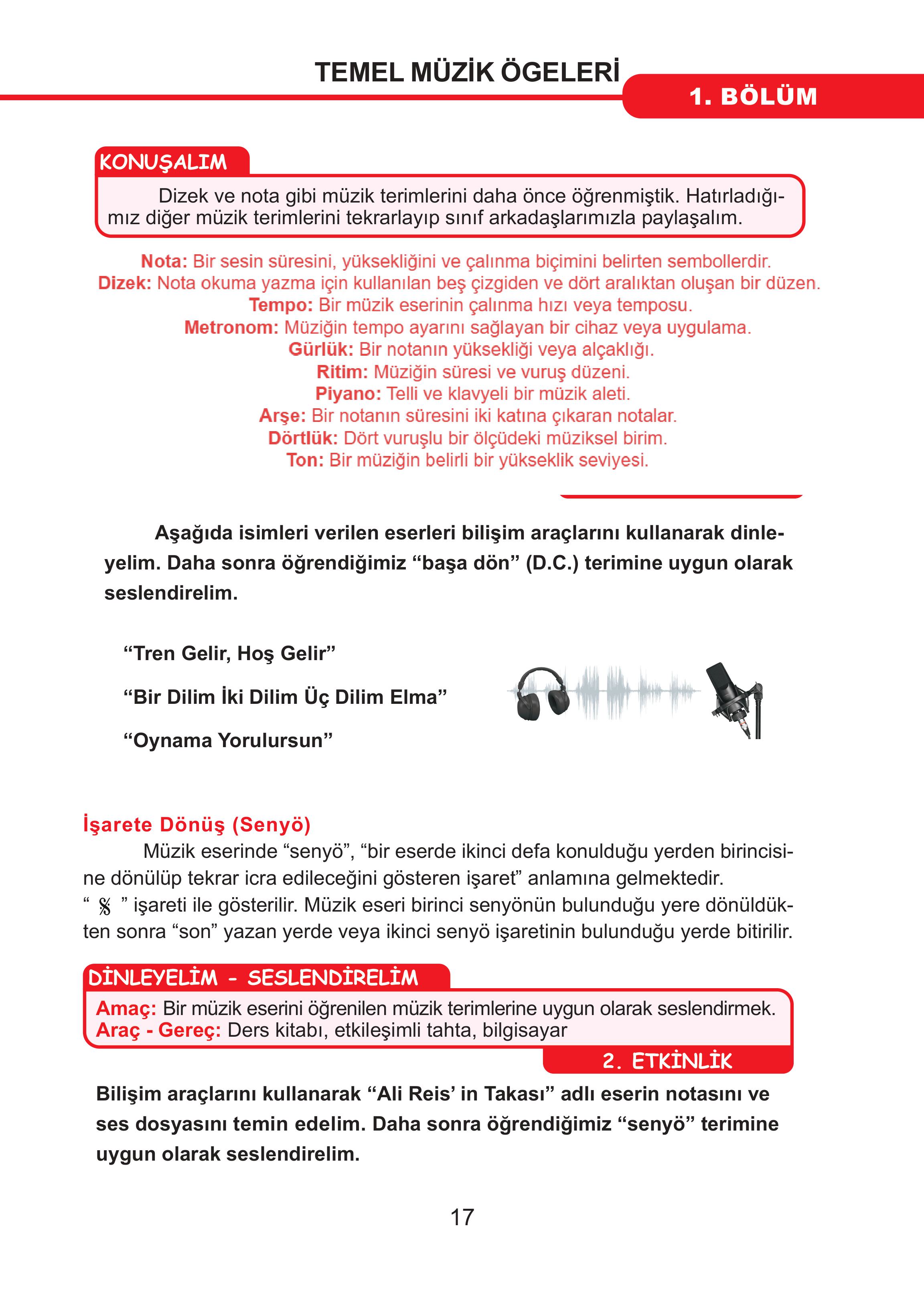 7. Sınıf Meb Yayınları Müzik Ders Kitabı Sayfa 17 Cevapları