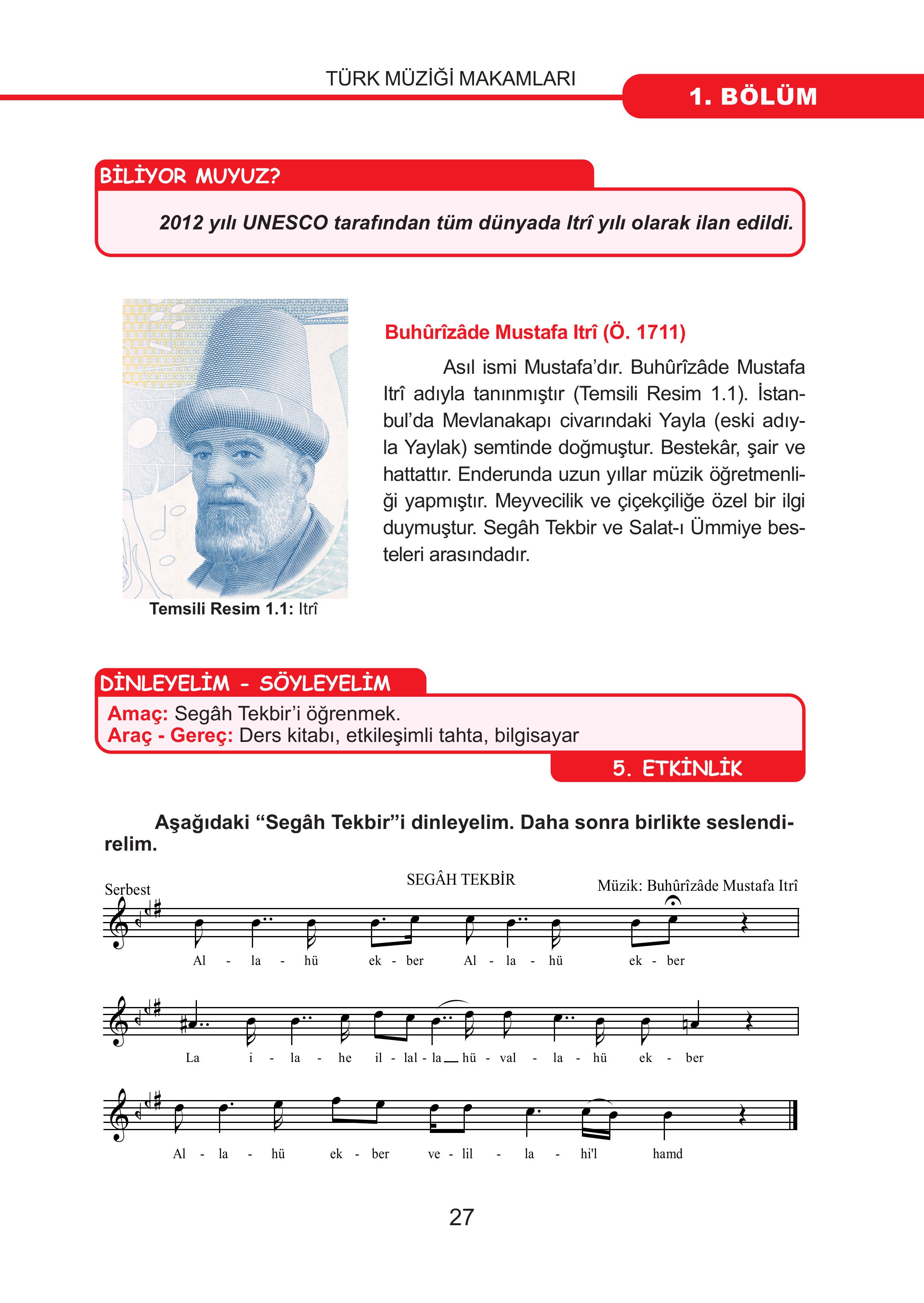 7. Sınıf Meb Yayınları Müzik Ders Kitabı Sayfa 27 Cevapları