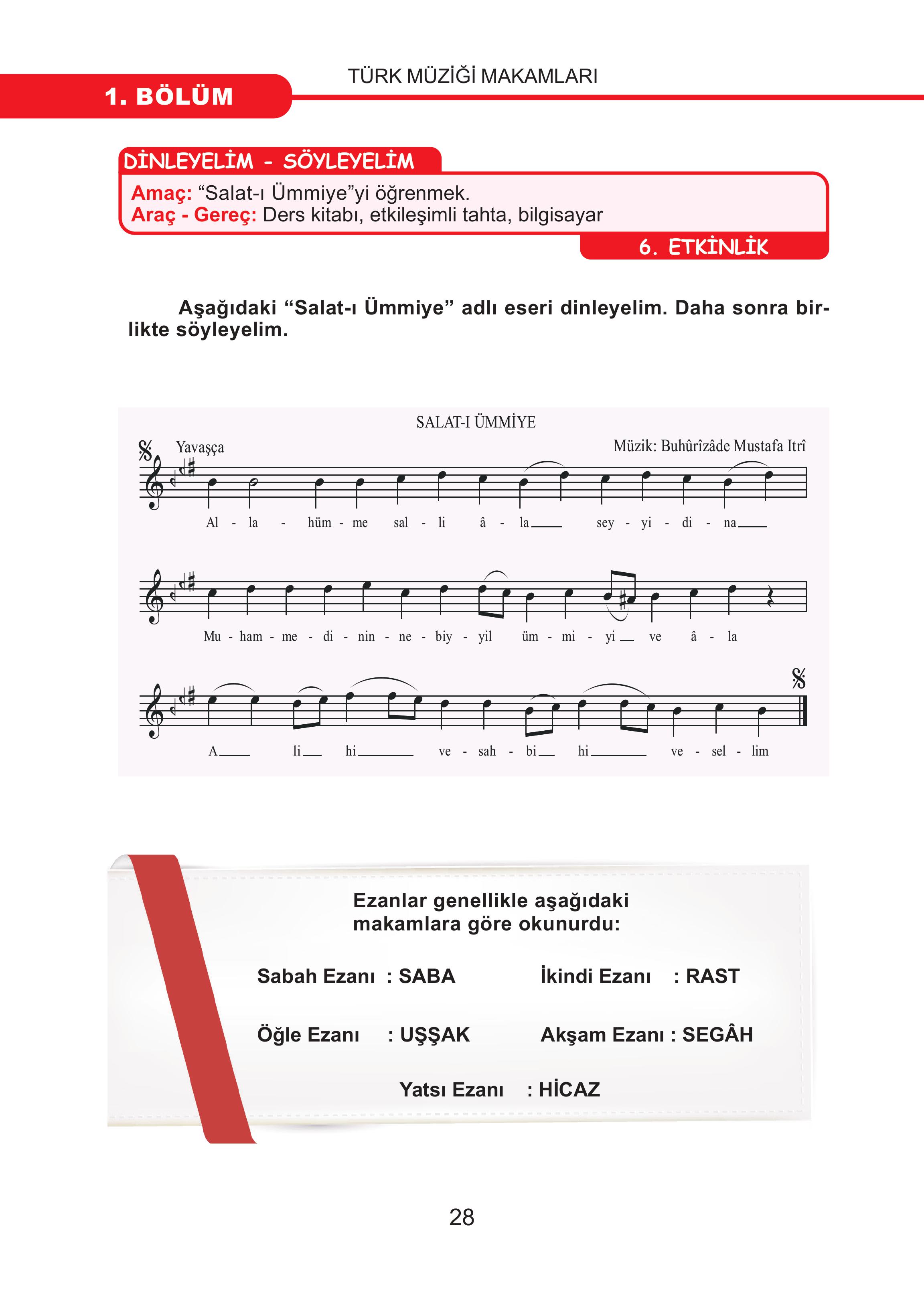 7. Sınıf Meb Yayınları Müzik Ders Kitabı Sayfa 28 Cevapları