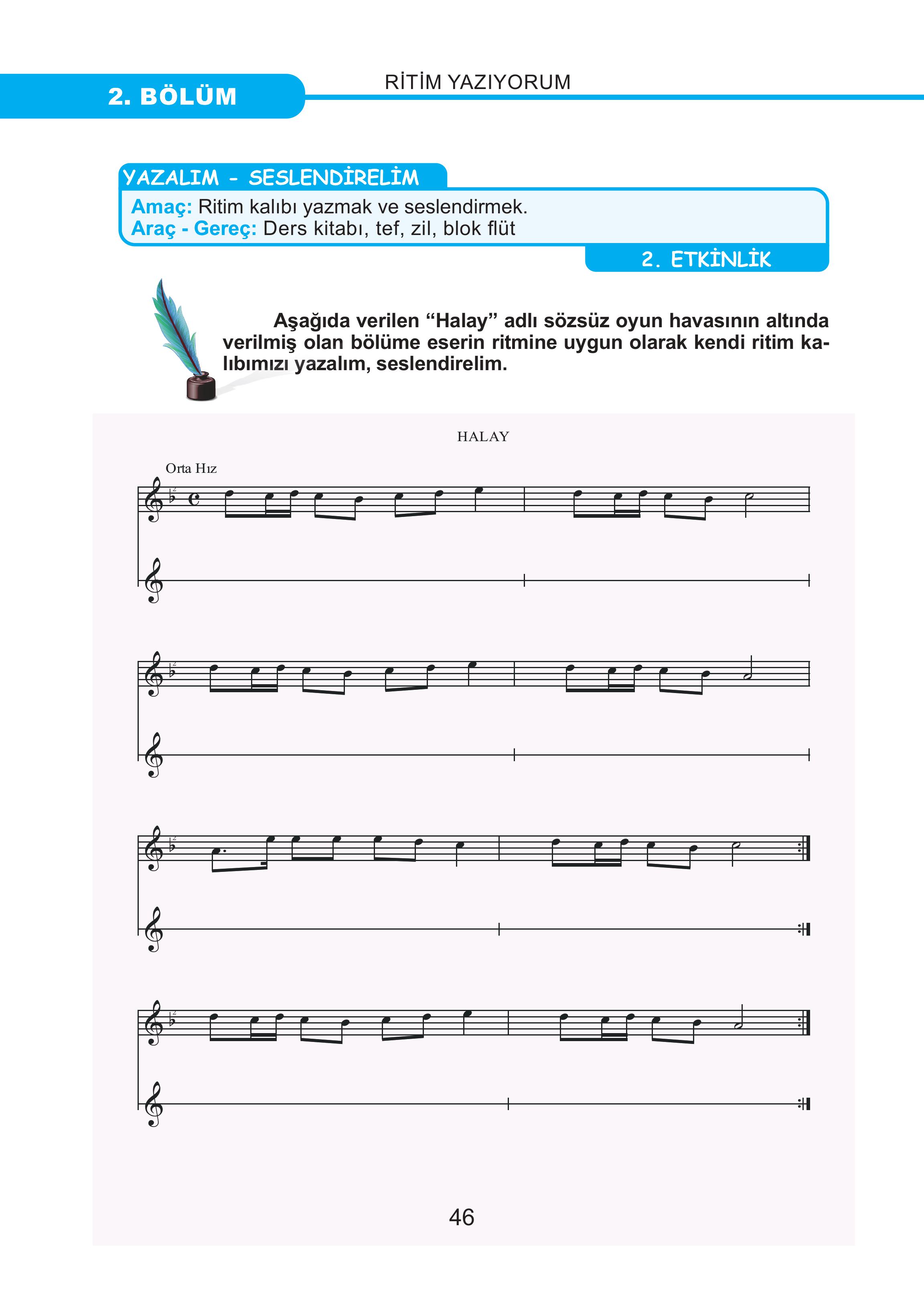 7. Sınıf Meb Yayınları Müzik Ders Kitabı Sayfa 46 Cevapları