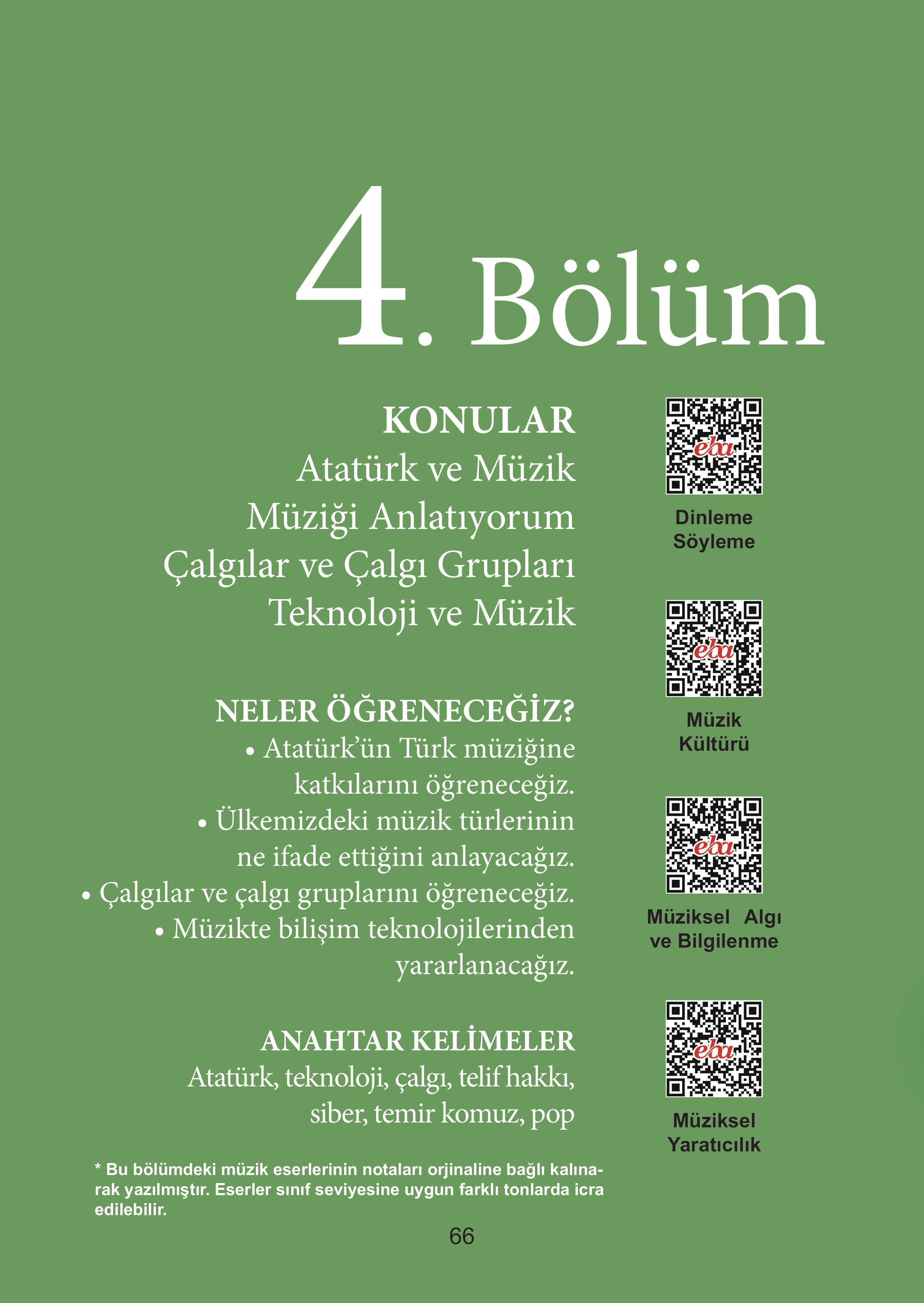 7. Sınıf Meb Yayınları Müzik Ders Kitabı Sayfa 66 Cevapları