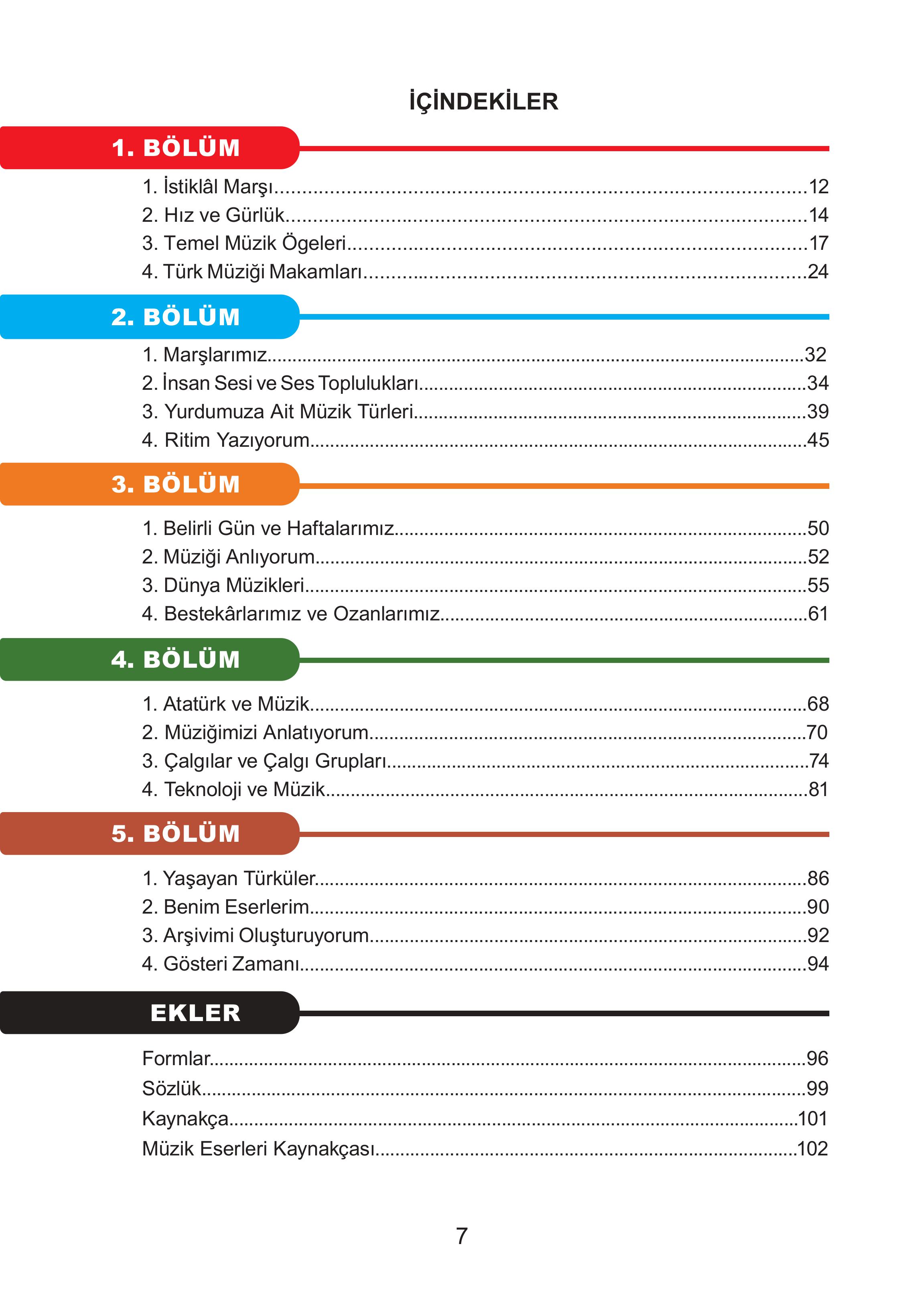 7. Sınıf Meb Yayınları Müzik Ders Kitabı Sayfa 7 Cevapları