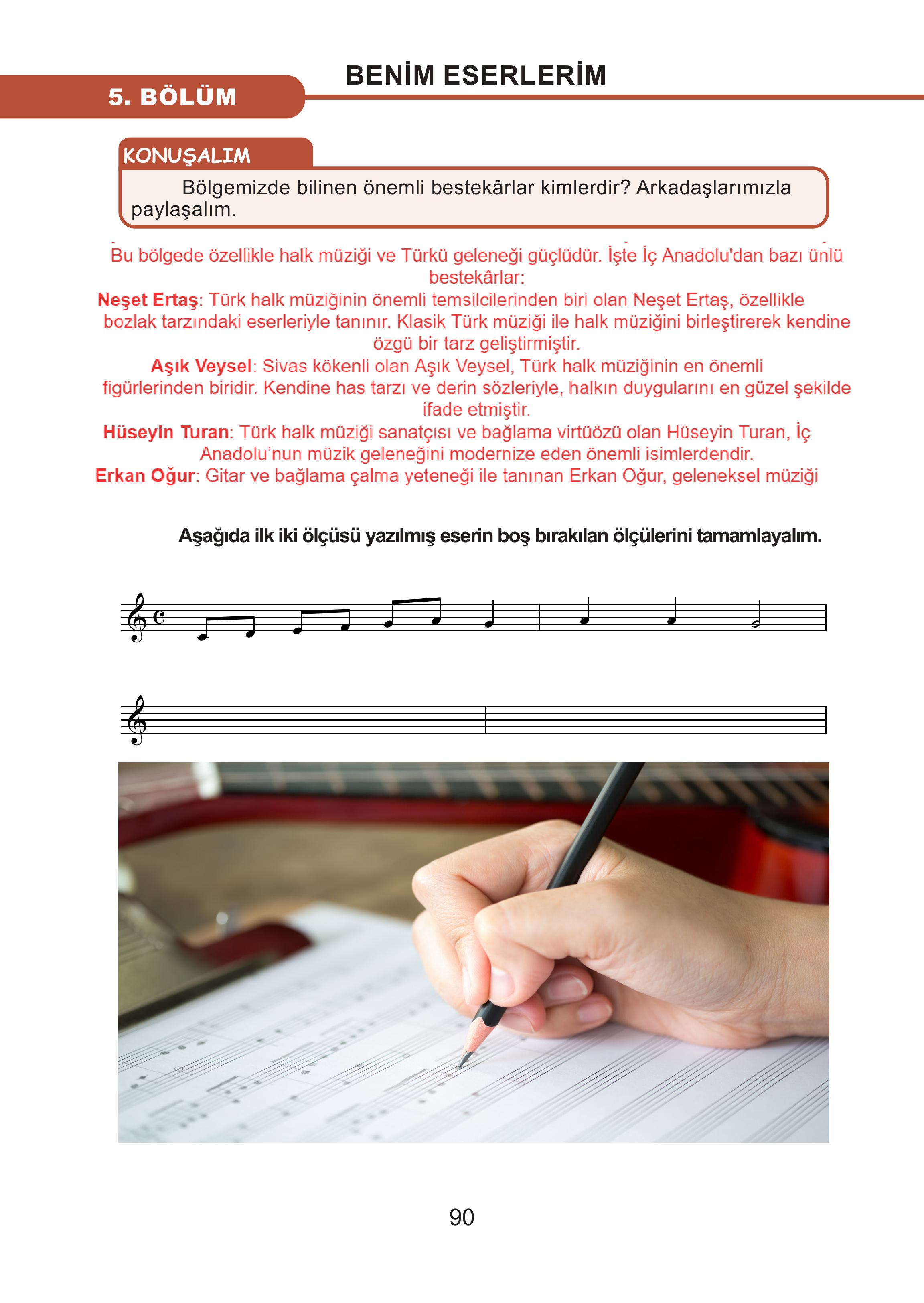 7. Sınıf Meb Yayınları Müzik Ders Kitabı Sayfa 90 Cevapları