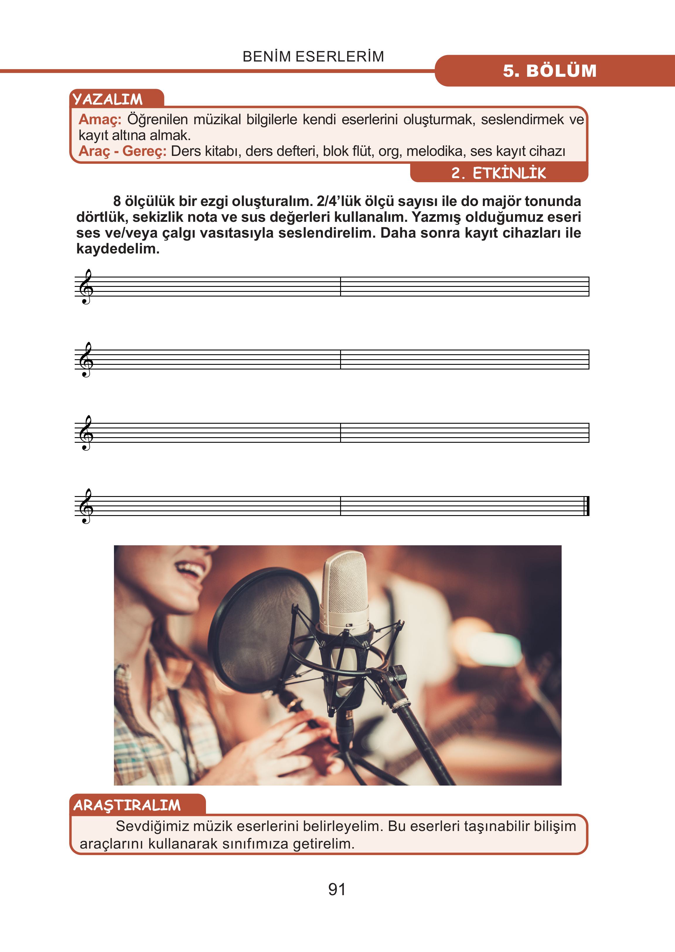 7. Sınıf Meb Yayınları Müzik Ders Kitabı Sayfa 91 Cevapları