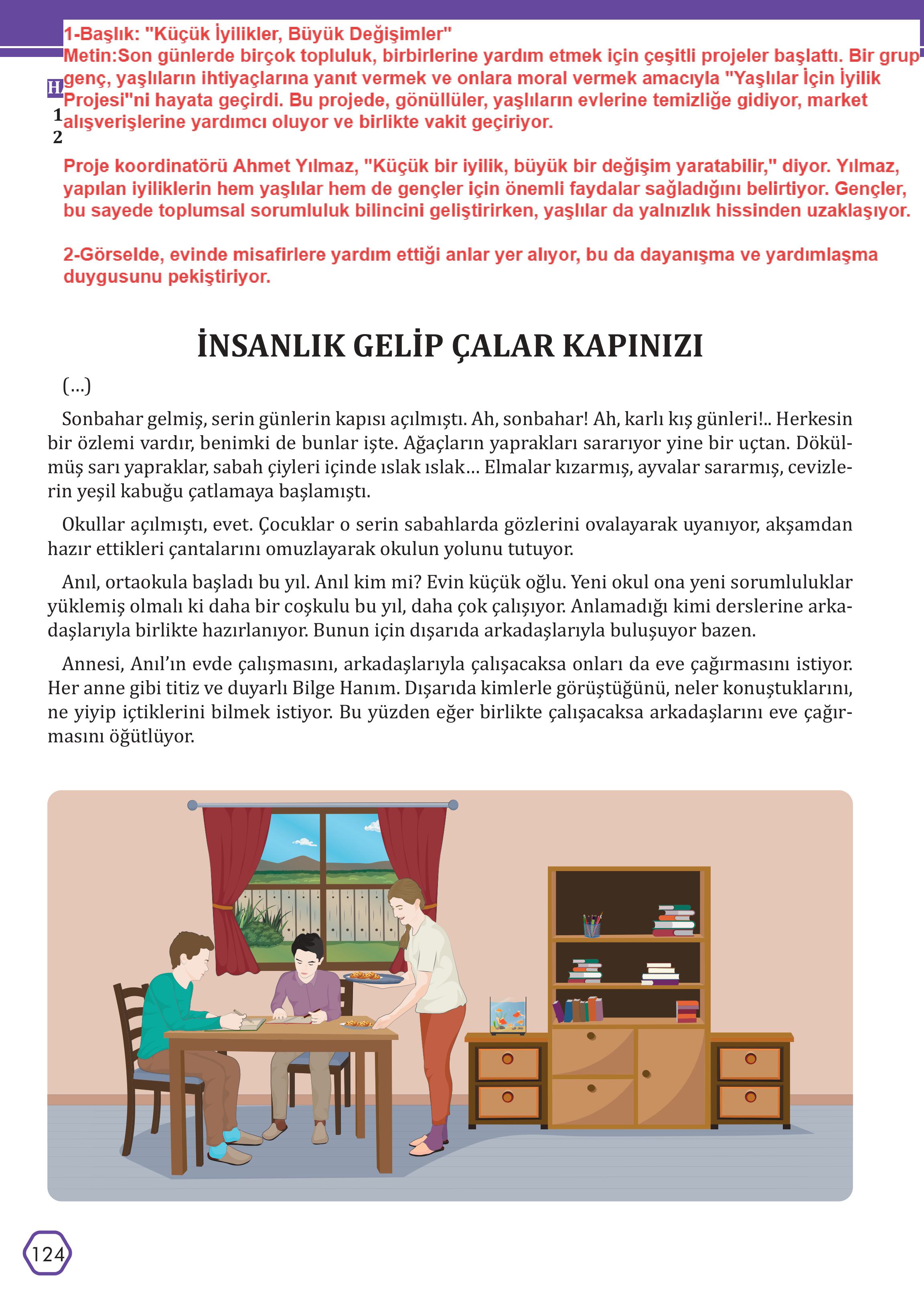 7. Sınıf Meb Yayınları Türkçe Ders Kitabı Sayfa 124 Cevapları 7. Sınıf Meb Yayınları Türkçe Ders Kitabı Sayfa 124 Cevapları