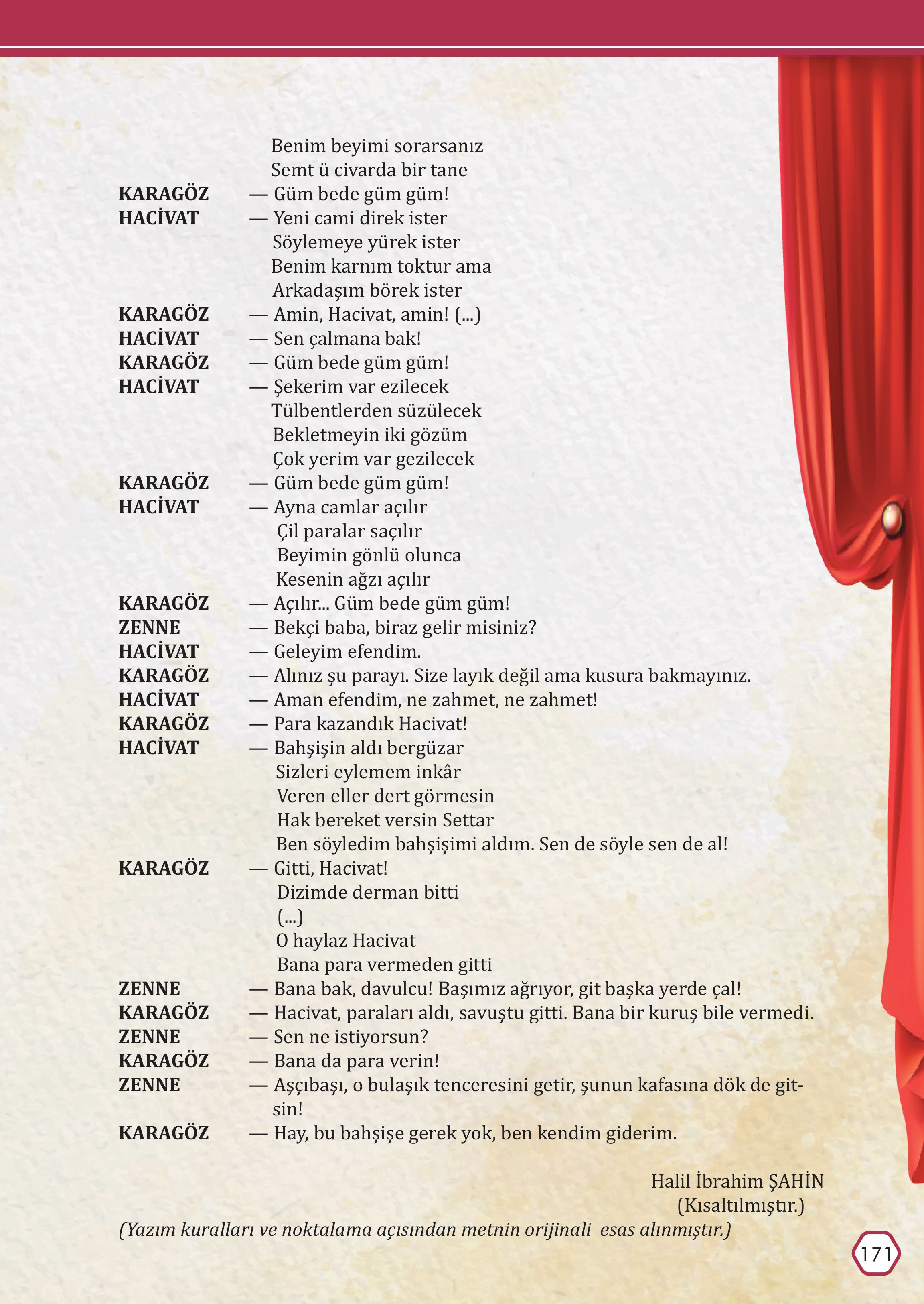 7. Sınıf Meb Yayınları Türkçe Ders Kitabı Sayfa 171 Cevapları