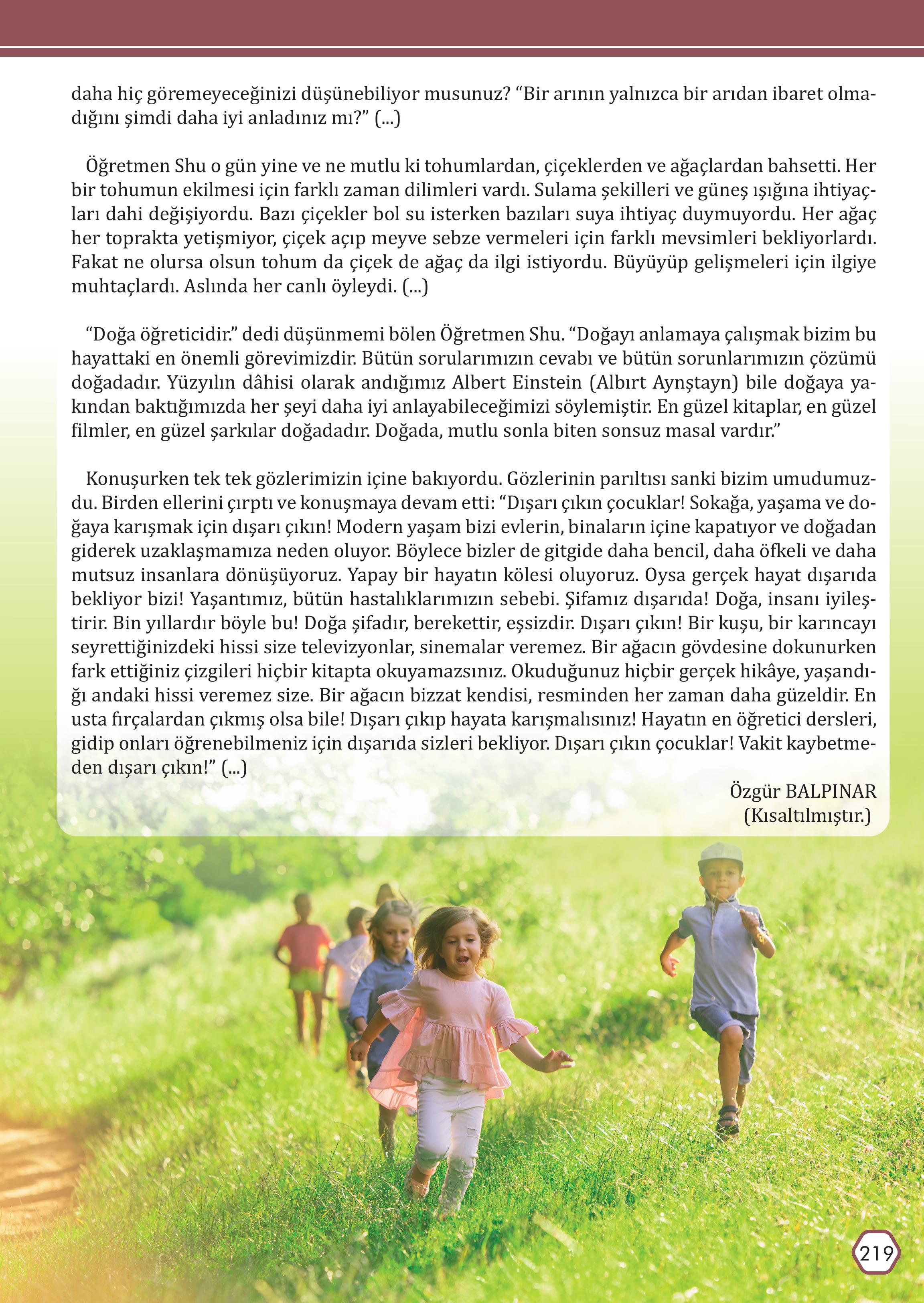 7. Sınıf Meb Yayınları Türkçe Ders Kitabı Sayfa 219 Cevapları