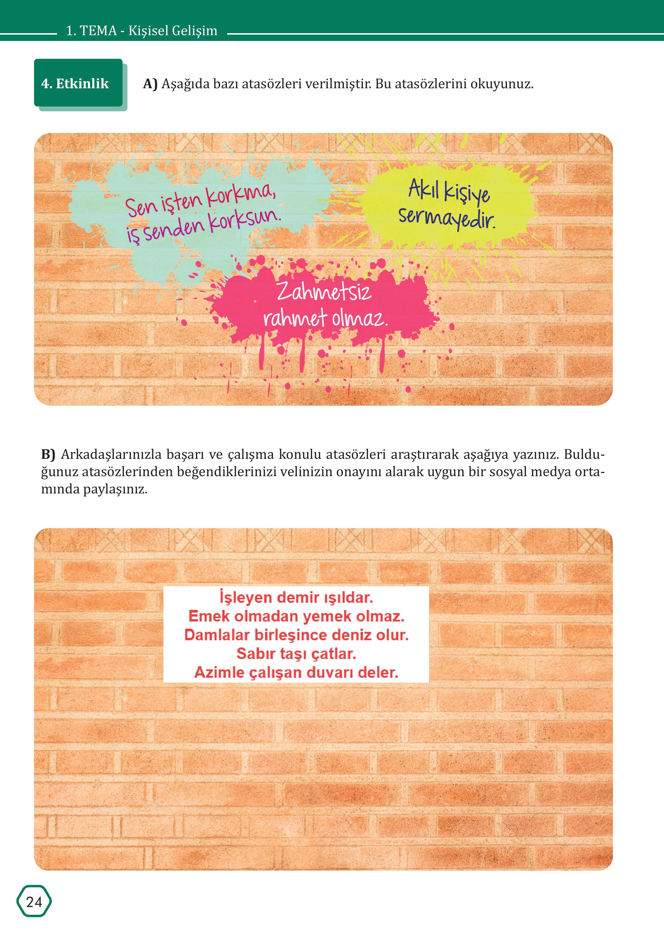 7. Sınıf Meb Yayınları Türkçe Ders Kitabı Sayfa 24 Cevapları