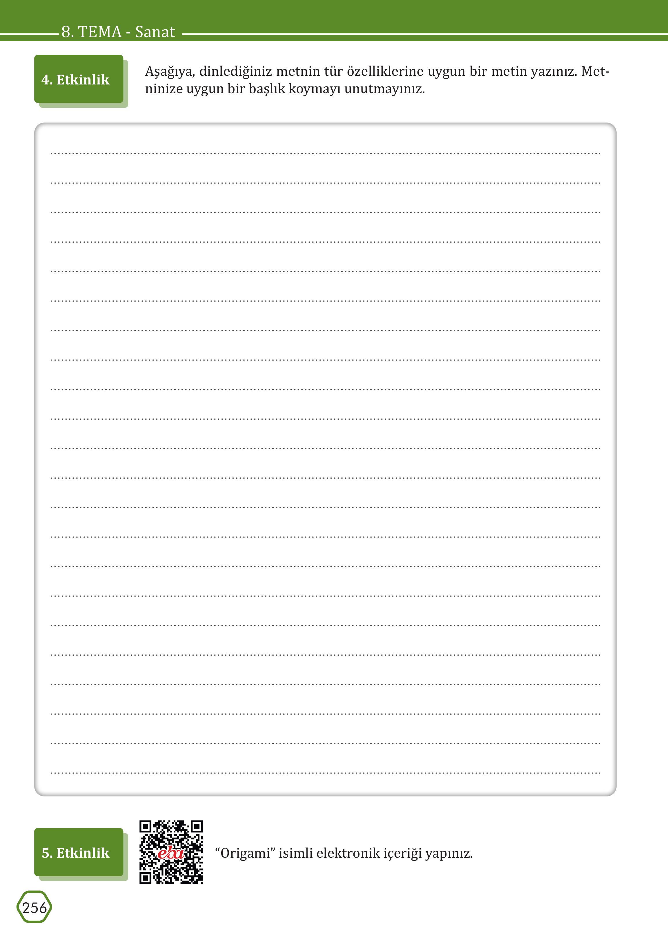 7. Sınıf Meb Yayınları Türkçe Ders Kitabı Sayfa 256 Cevapları 7. Sınıf Meb Yayınları Türkçe Ders Kitabı Sayfa 256 Cevapları