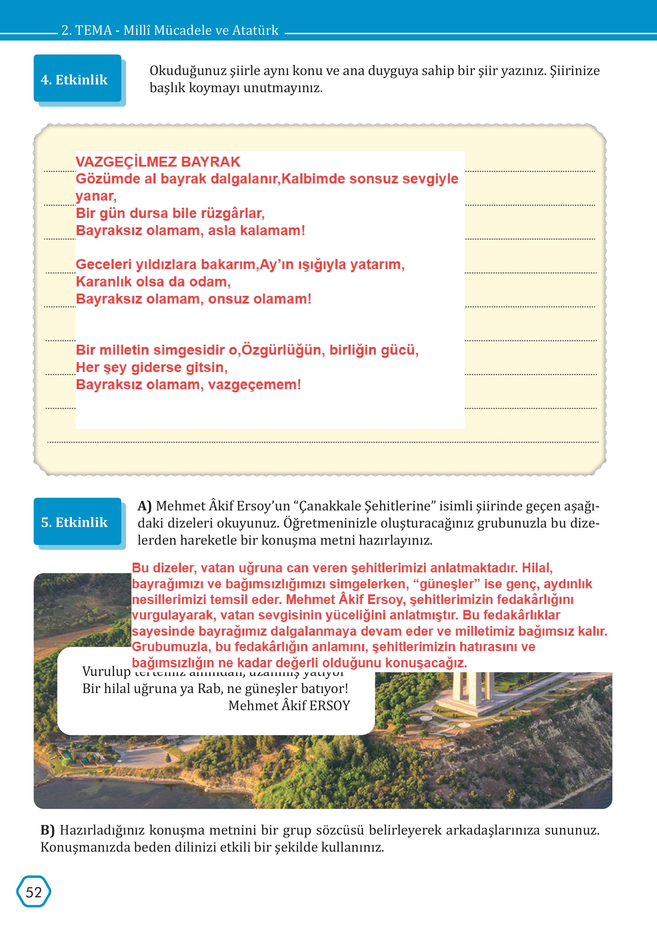 7. Sınıf Meb Yayınları Türkçe Ders Kitabı Sayfa 52 Cevapları