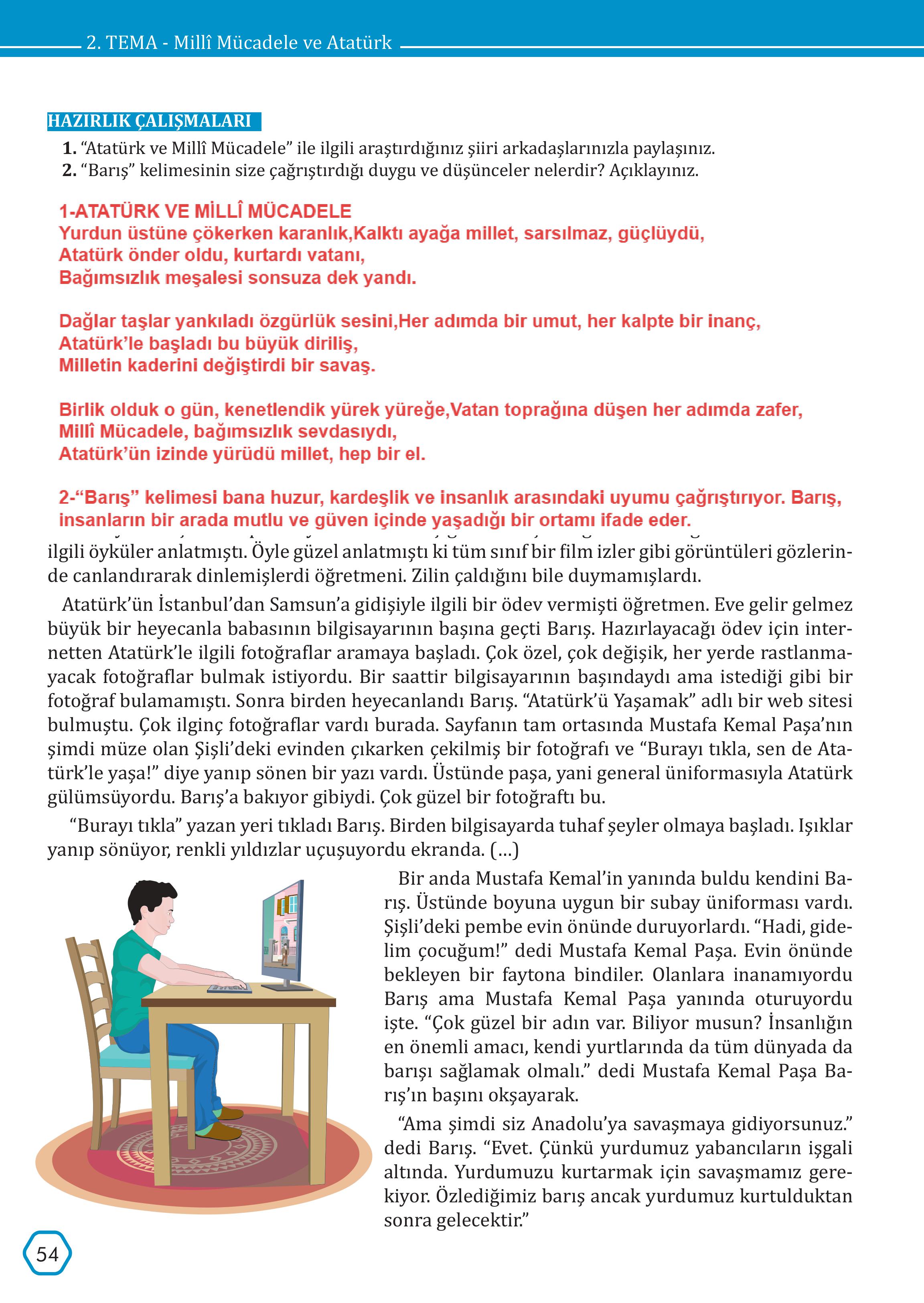 7. Sınıf Meb Yayınları Türkçe Ders Kitabı Sayfa 54 Cevapları 7. Sınıf Meb Yayınları Türkçe Ders Kitabı Sayfa 54 Cevapları