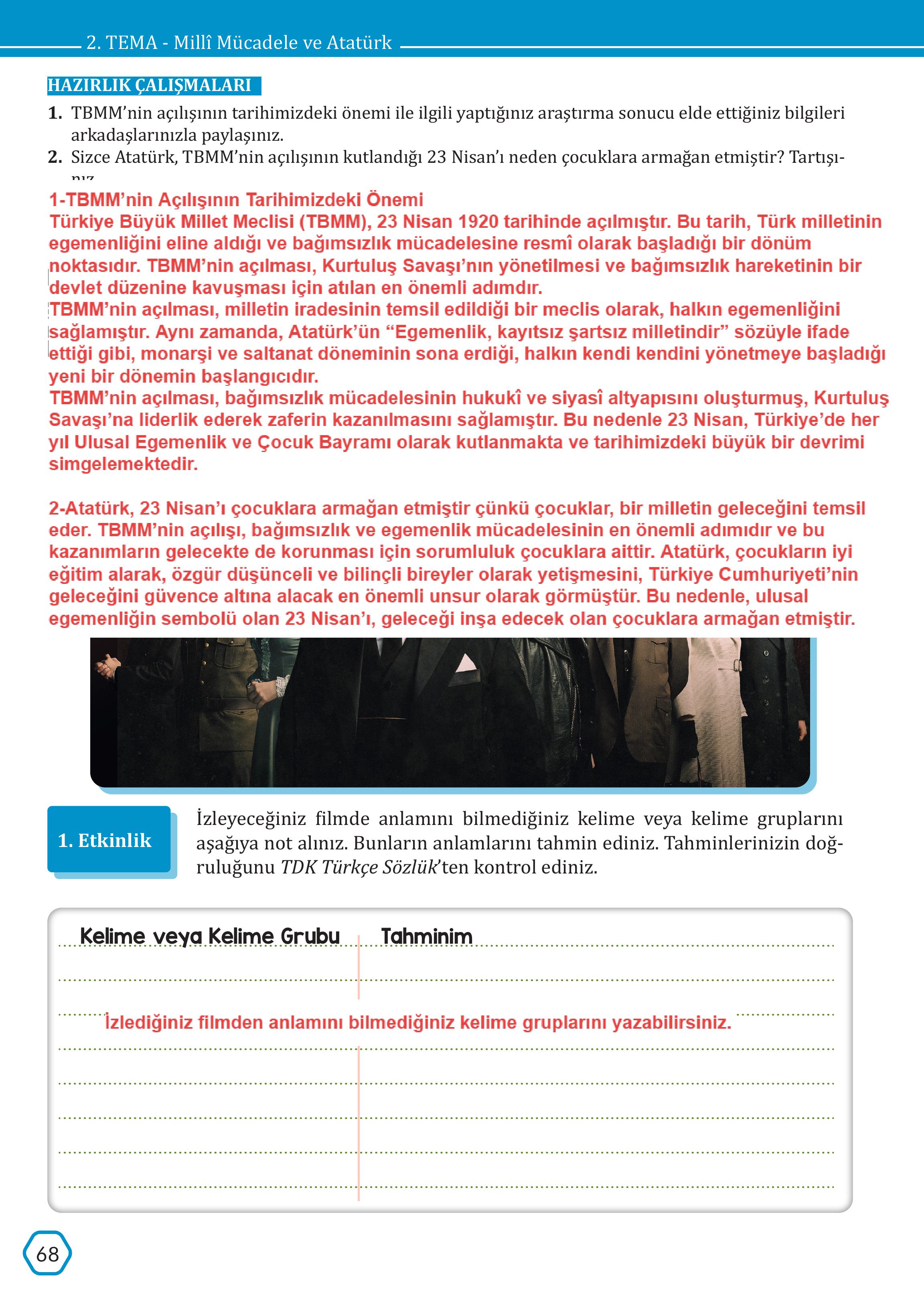 7. Sınıf Meb Yayınları Türkçe Ders Kitabı Sayfa 68 Cevapları 7. Sınıf Meb Yayınları Türkçe Ders Kitabı Sayfa 68 Cevapları