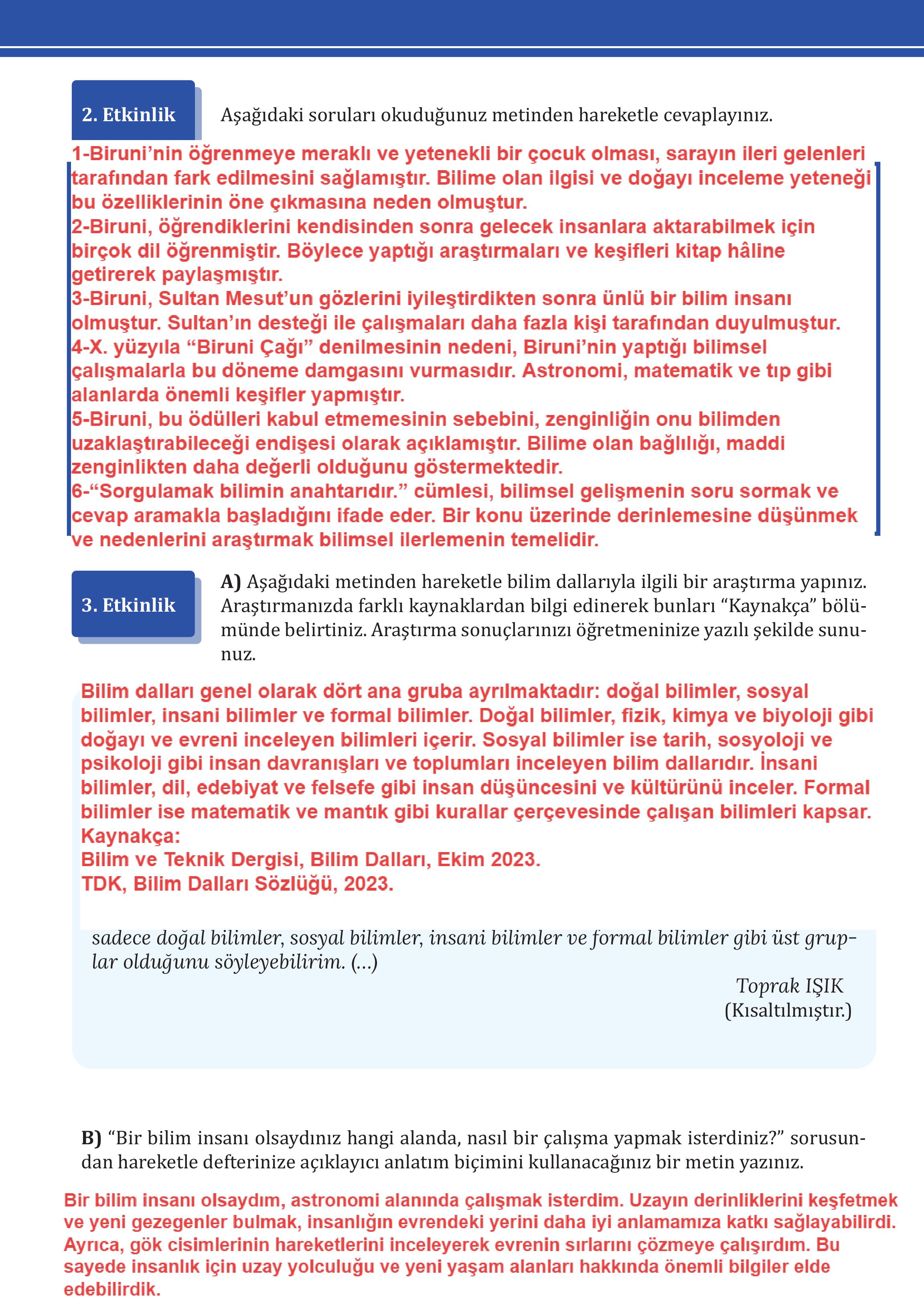 7. Sınıf Meb Yayınları Türkçe Ders Kitabı Sayfa 81 Cevapları