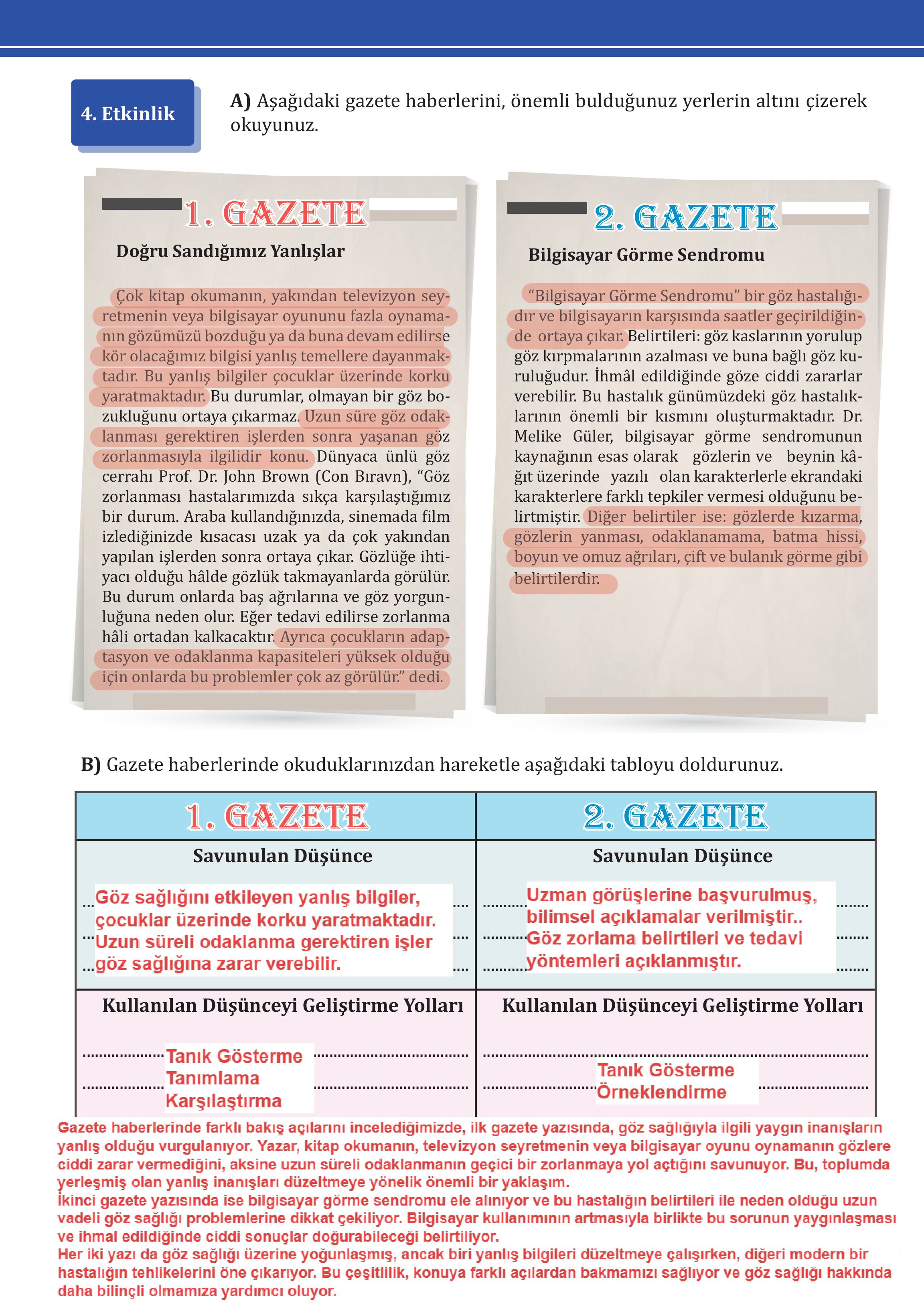 7. Sınıf Meb Yayınları Türkçe Ders Kitabı Sayfa 95 Cevapları 7. Sınıf Meb Yayınları Türkçe Ders Kitabı Sayfa 95 Cevapları