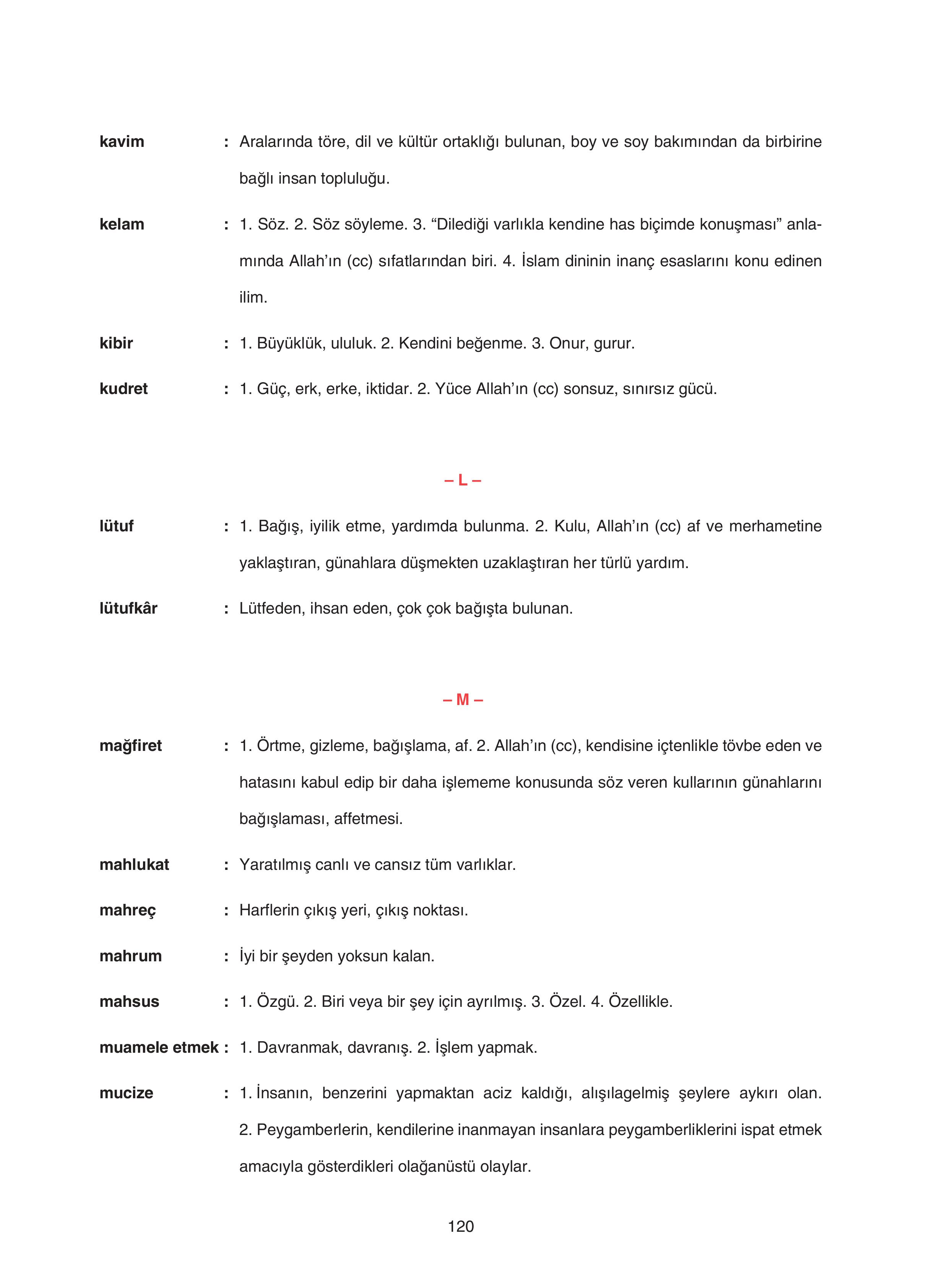 7. Sınıf Sdr Dikey Yayıncılık Kur'an- Kerim Ders Kitabı Sayfa 120 Cevapları
