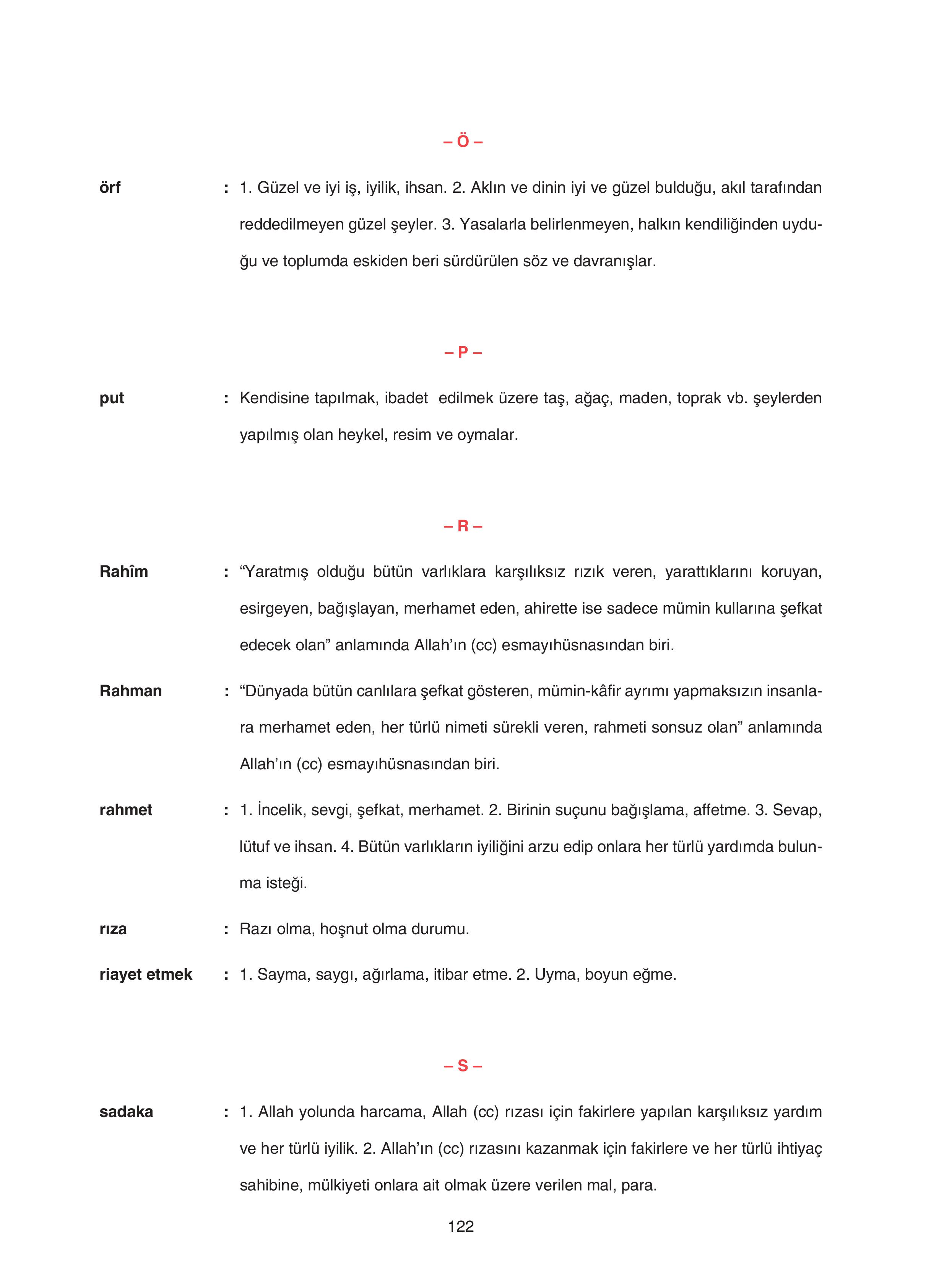 7. Sınıf Sdr Dikey Yayıncılık Kur'an- Kerim Ders Kitabı Sayfa 122 Cevapları