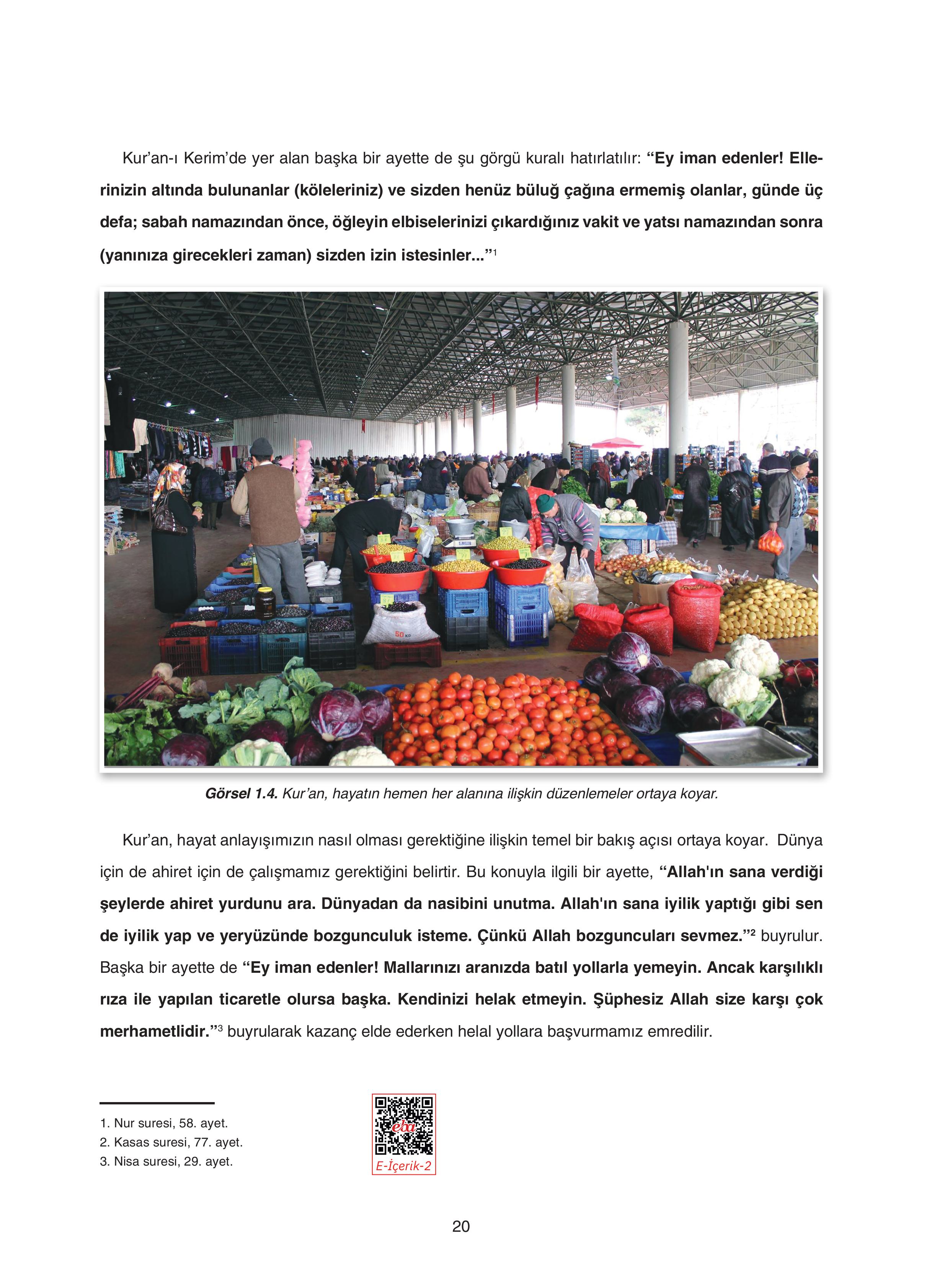 7. Sınıf Sdr Dikey Yayıncılık Kur'an- Kerim Ders Kitabı Sayfa 20 Cevapları