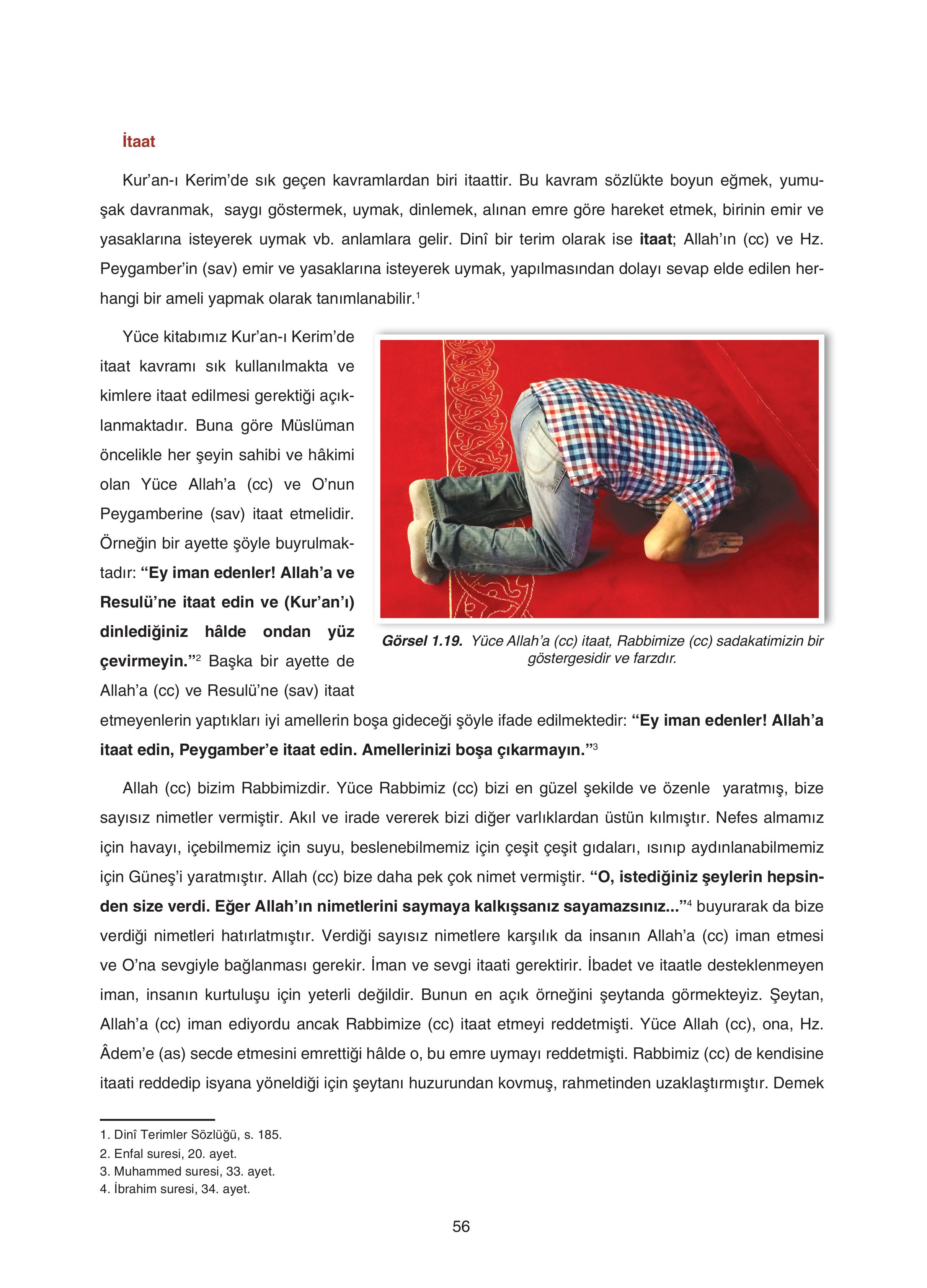 7. Sınıf Sdr Dikey Yayıncılık Kur'an- Kerim Ders Kitabı Sayfa 56 Cevapları