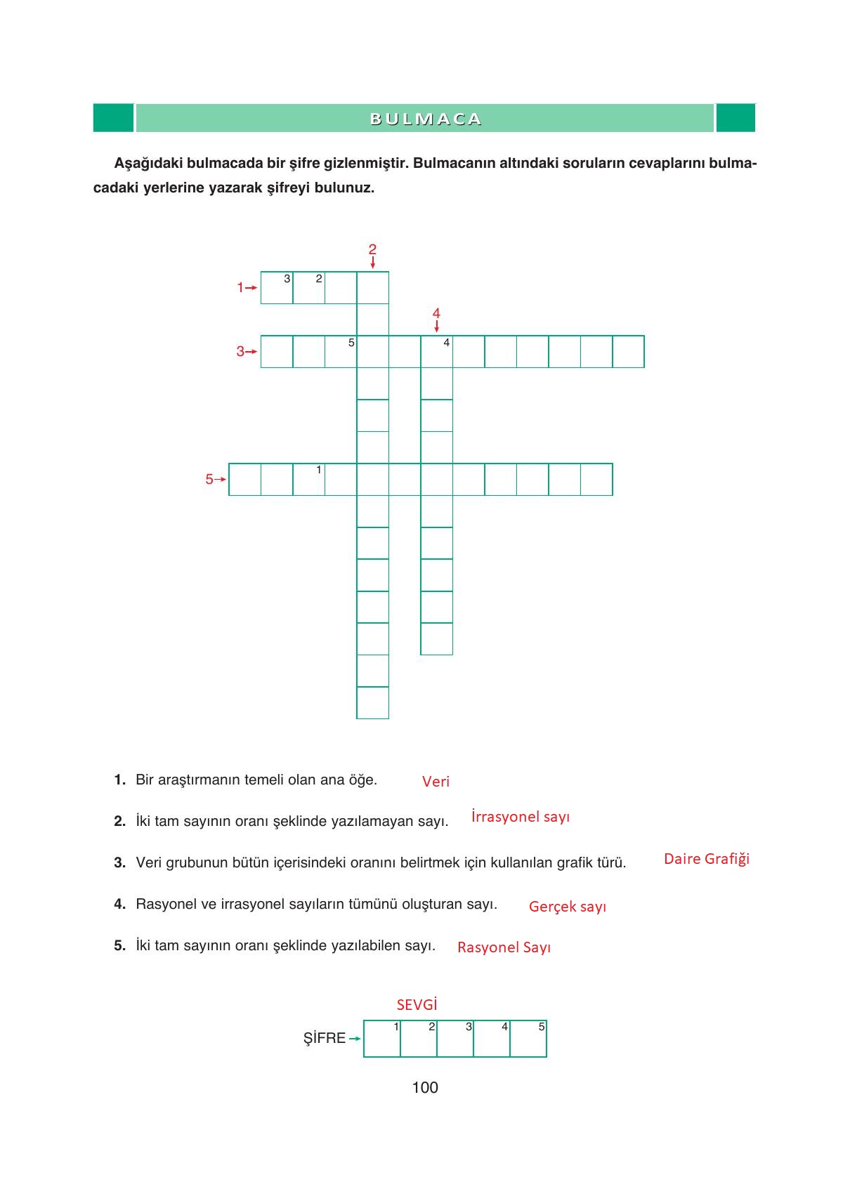 8. Sınıf Ada Yayıncılık Matematik Ders Kitabı Sayfa 100 Cevapları
