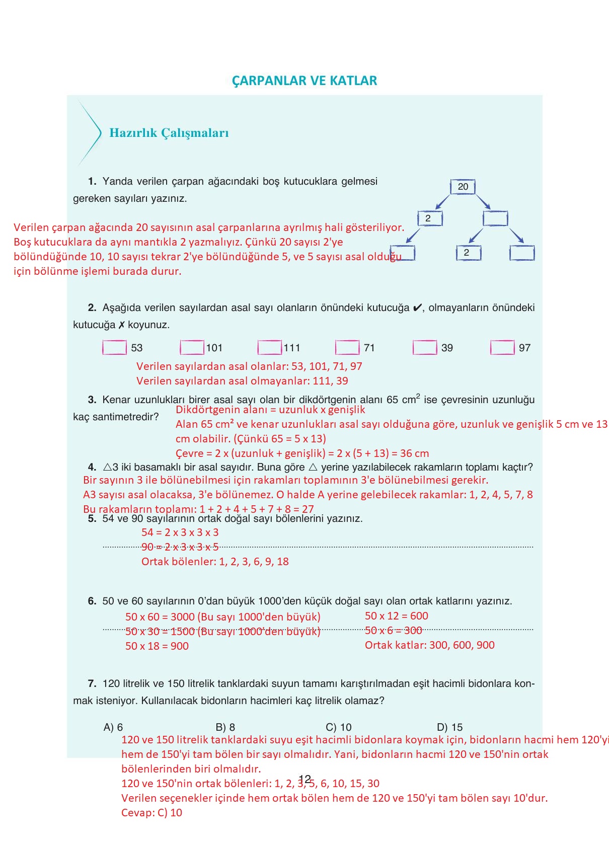 8. Sınıf Ada Yayıncılık Matematik Ders Kitabı Sayfa 12 Cevapları 8. Sınıf Ada Yayıncılık Matematik Ders Kitabı Sayfa 12 Cevapları