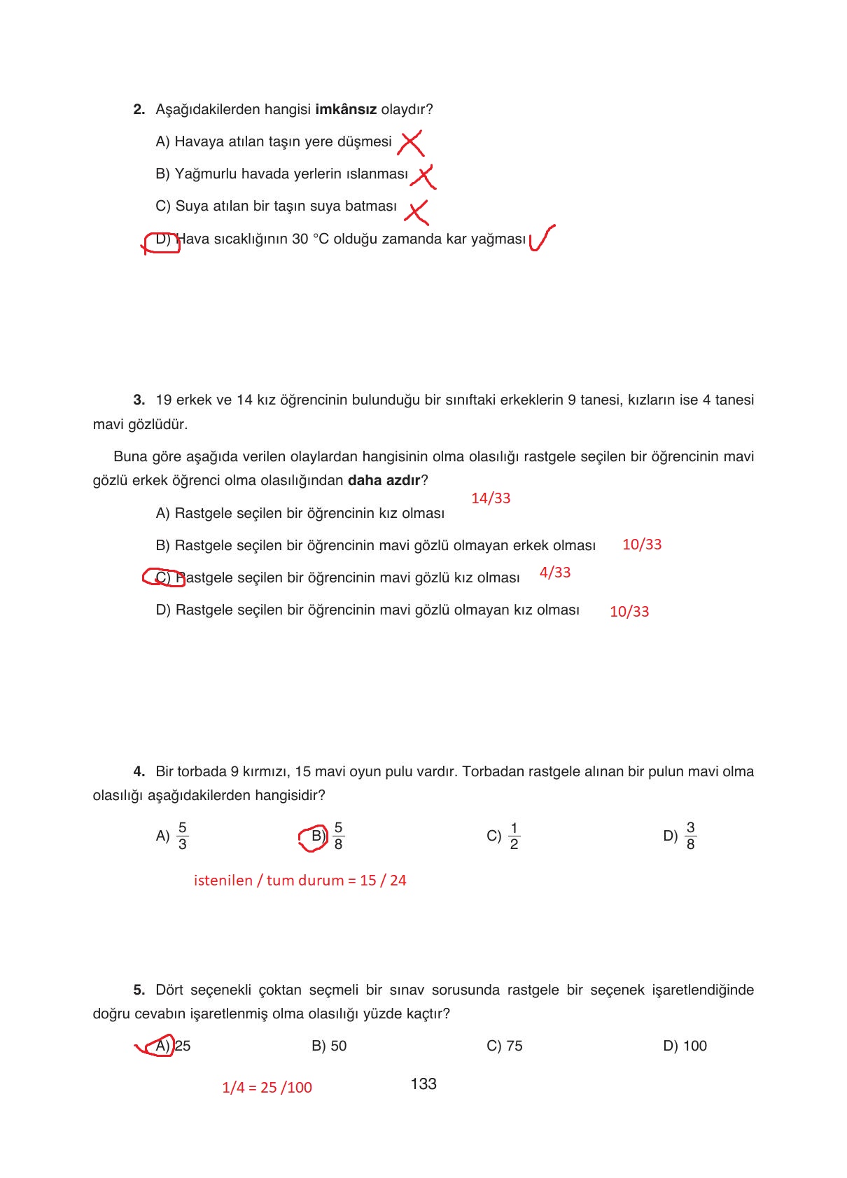 8. Sınıf Ada Yayıncılık Matematik Ders Kitabı Sayfa 133 Cevapları 8. Sınıf Ada Yayıncılık Matematik Ders Kitabı Sayfa 133 Cevapları