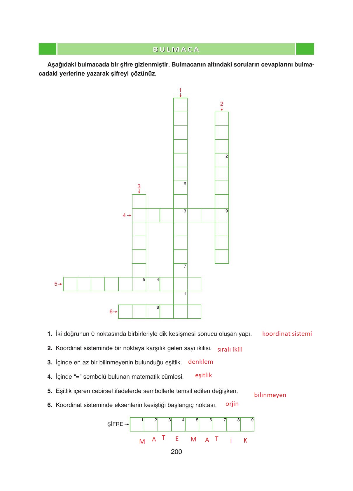 8. Sınıf Ada Yayıncılık Matematik Ders Kitabı Sayfa 200 Cevapları