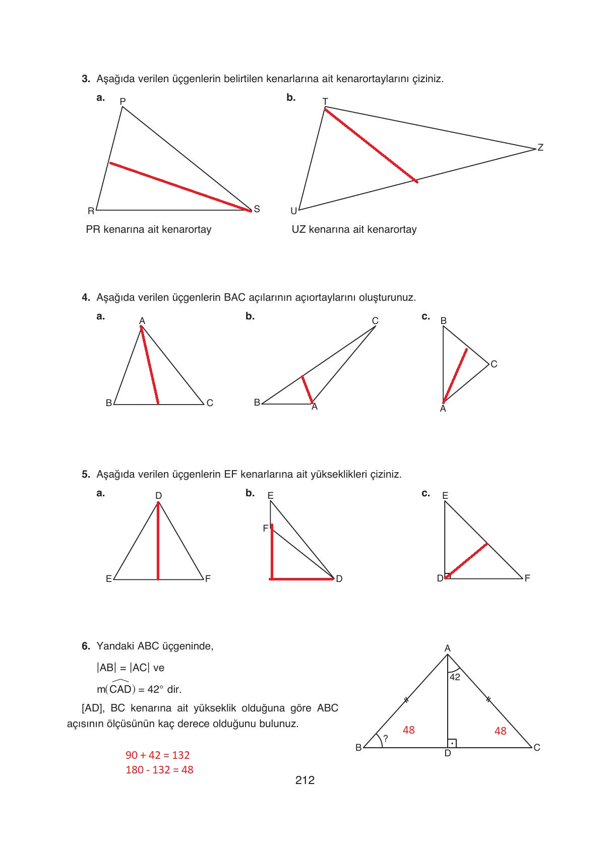 8. Sınıf Ada Yayıncılık Matematik Ders Kitabı Sayfa 212 Cevapları