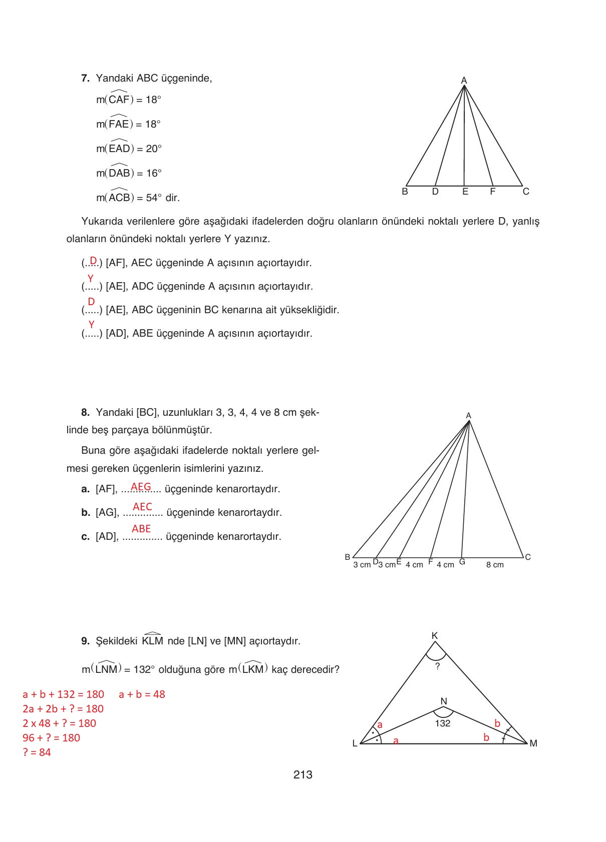 8. Sınıf Ada Yayıncılık Matematik Ders Kitabı Sayfa 213 Cevapları 8. Sınıf Ada Yayıncılık Matematik Ders Kitabı Sayfa 213 Cevapları