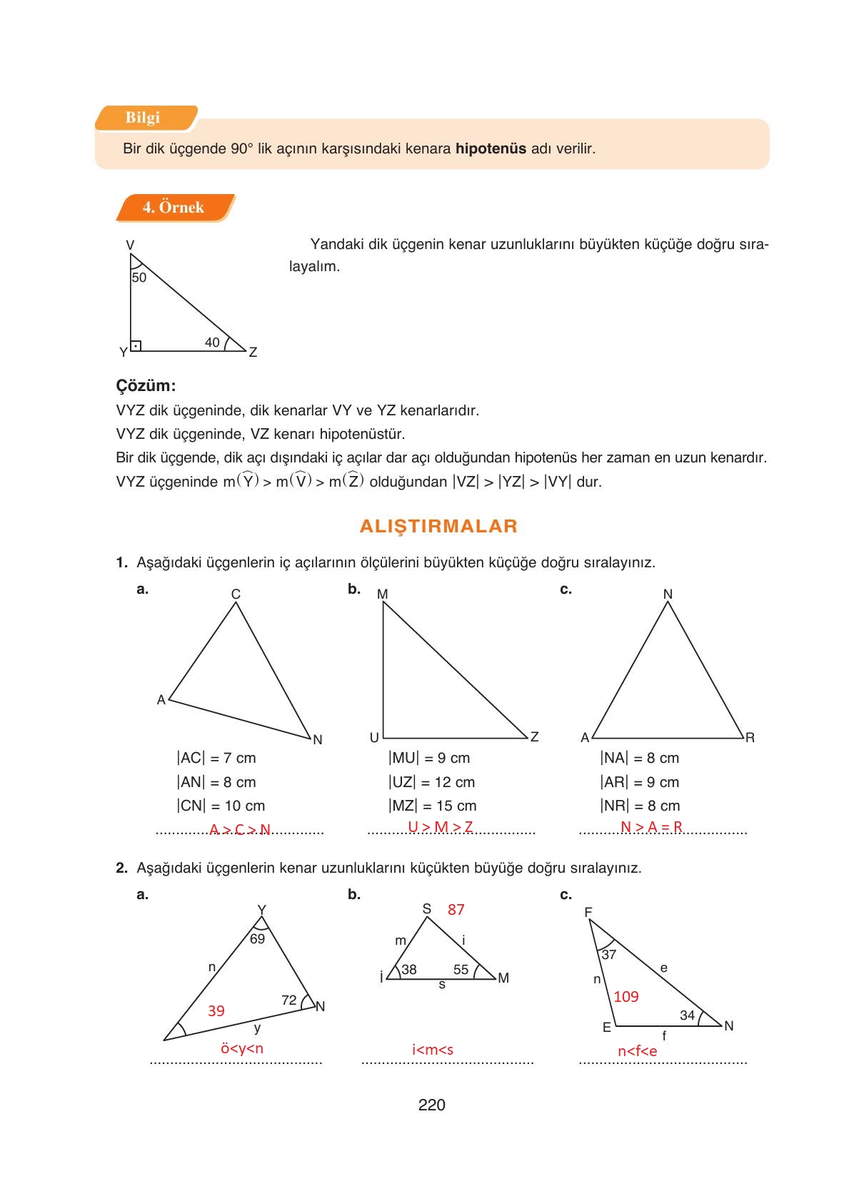 8. Sınıf Ada Yayıncılık Matematik Ders Kitabı Sayfa 220 Cevapları