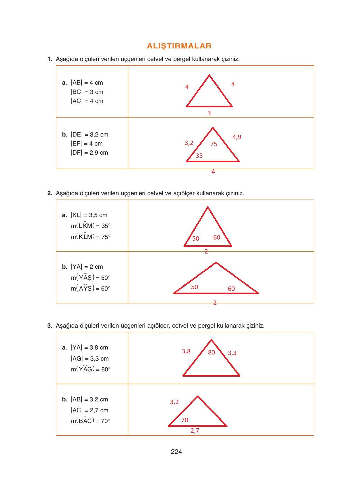 8. Sınıf Ada Yayıncılık Matematik Ders Kitabı Sayfa 224 Cevapları