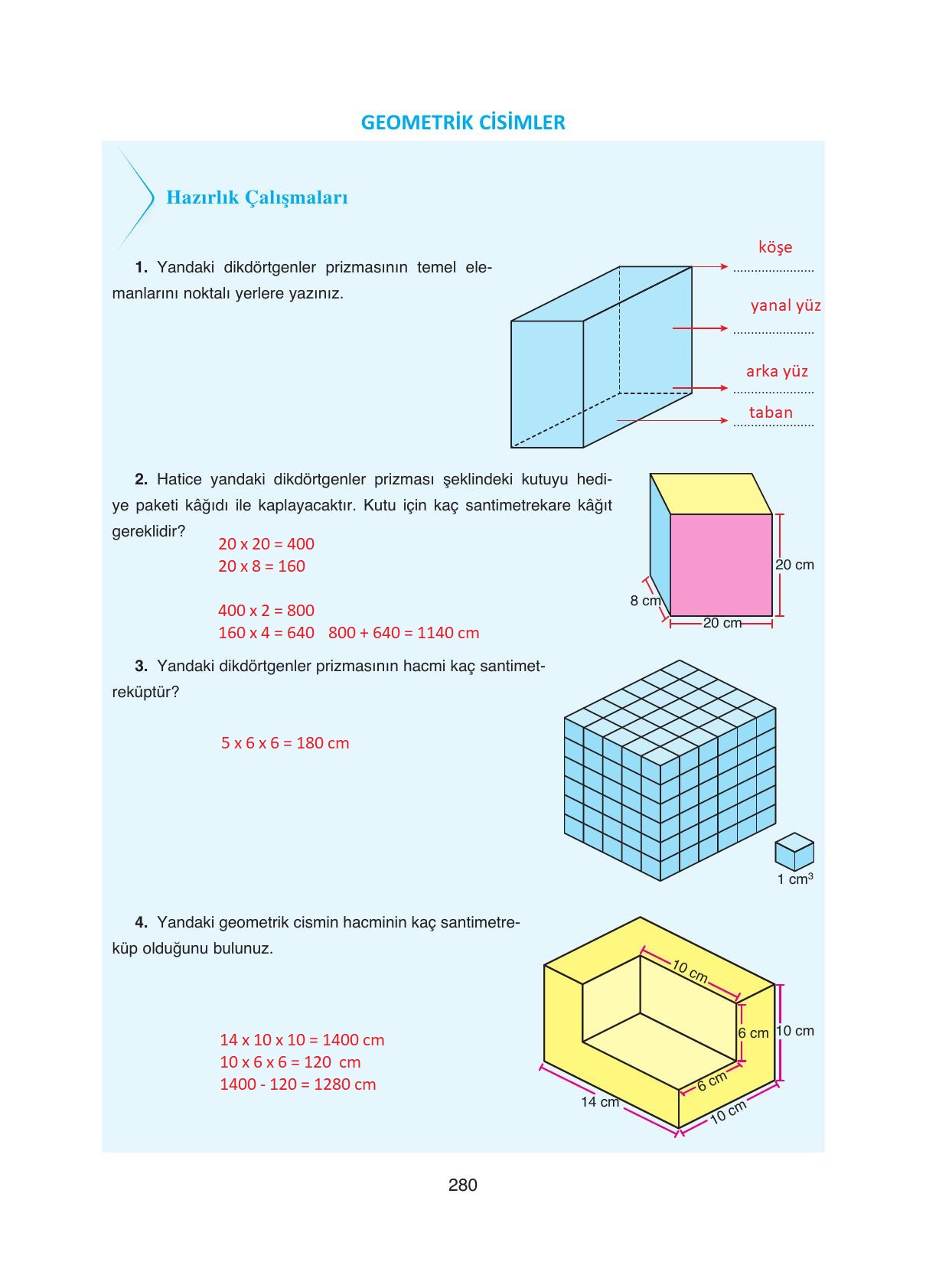 8. Sınıf Ada Yayıncılık Matematik Ders Kitabı Sayfa 280 Cevapları 8. Sınıf Ada Yayıncılık Matematik Ders Kitabı Sayfa 280 Cevapları