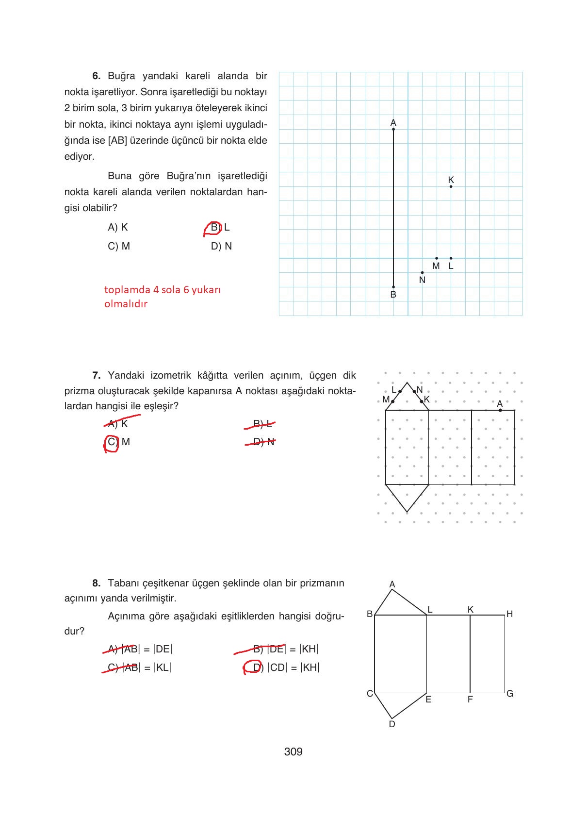 8. Sınıf Ada Yayıncılık Matematik Ders Kitabı Sayfa 309 Cevapları