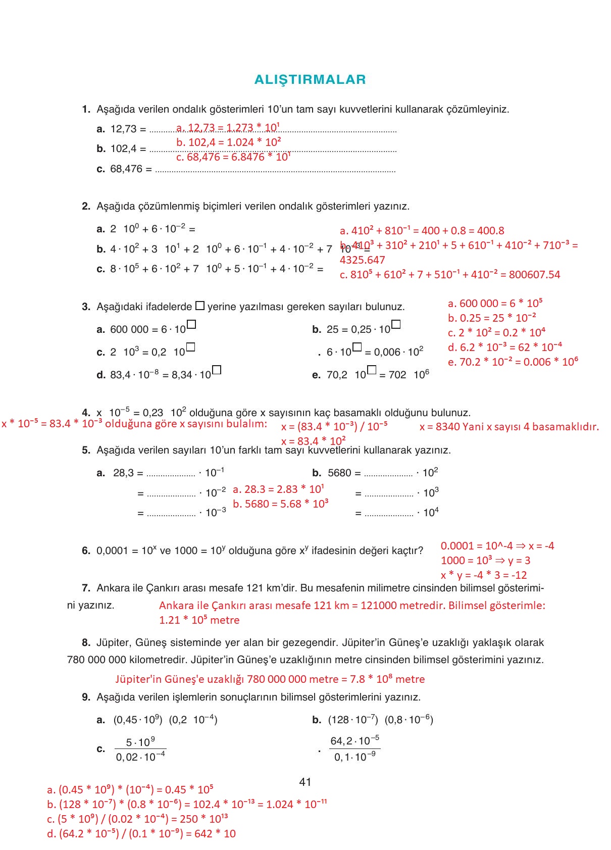 8. Sınıf Ada Yayıncılık Matematik Ders Kitabı Sayfa 41 Cevapları 8. Sınıf Ada Yayıncılık Matematik Ders Kitabı Sayfa 41 Cevapları