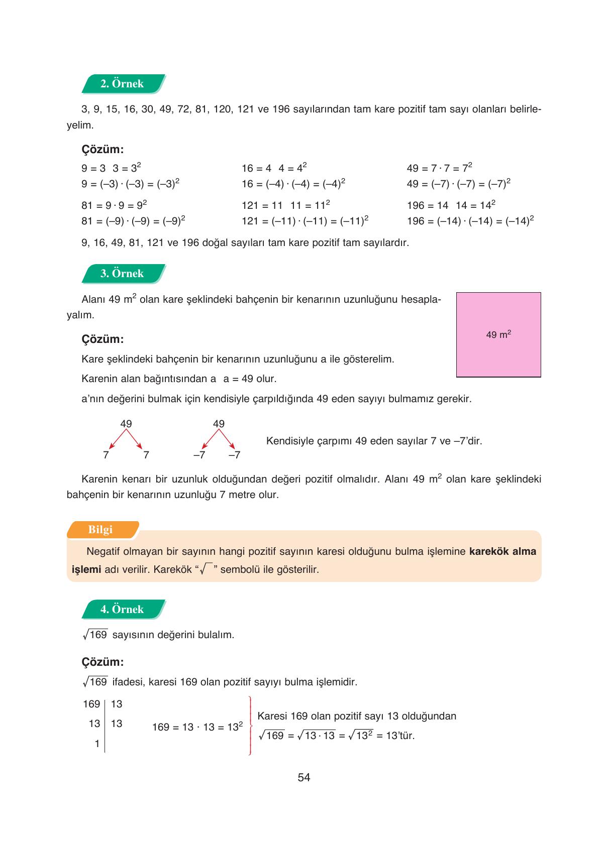 8. Sınıf Ada Yayıncılık Matematik Ders Kitabı Sayfa 54 Cevapları