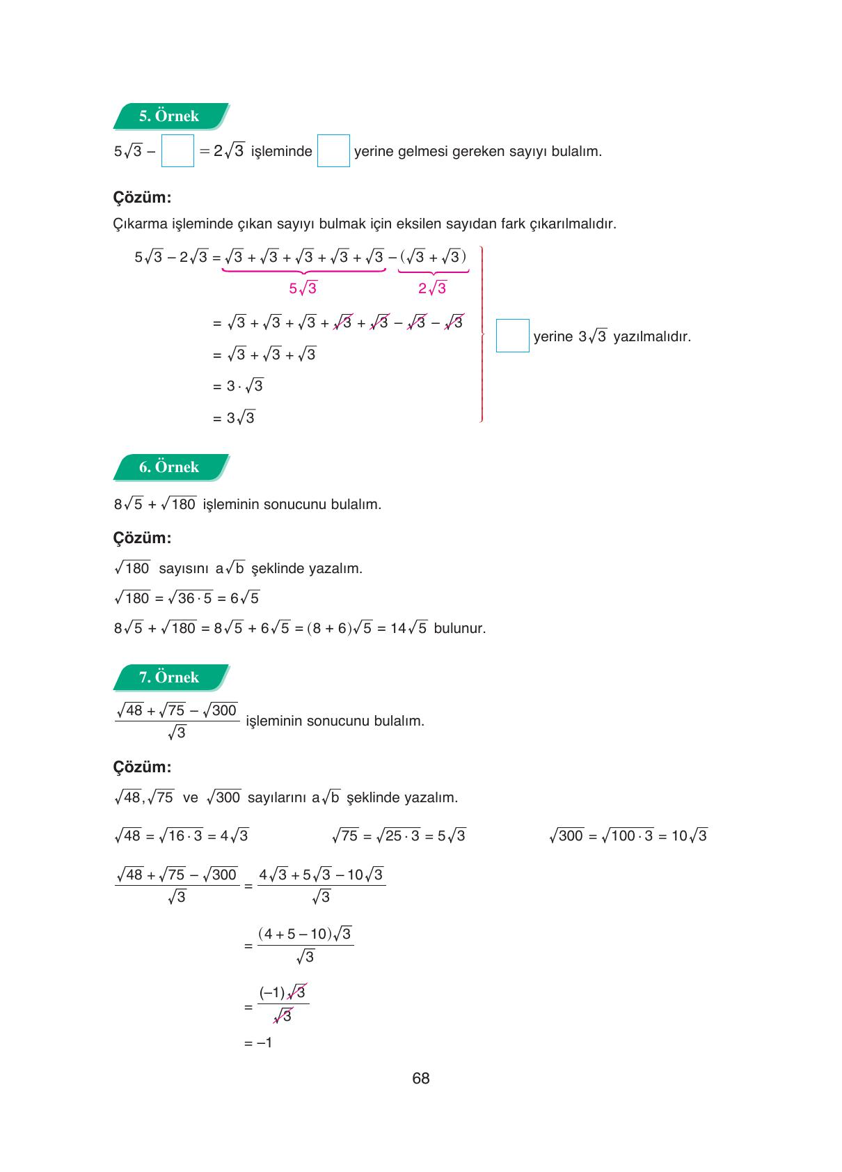 8. Sınıf Ada Yayıncılık Matematik Ders Kitabı Sayfa 68 Cevapları