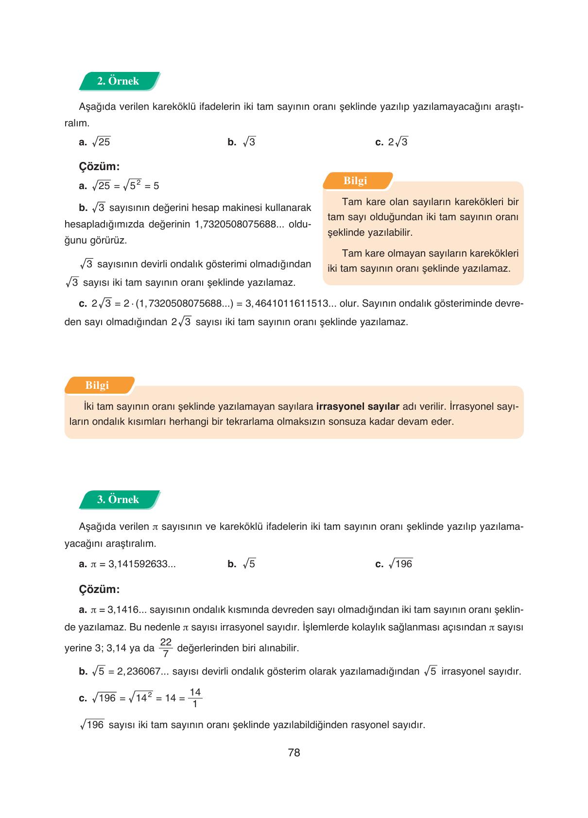 8. Sınıf Ada Yayıncılık Matematik Ders Kitabı Sayfa 78 Cevapları