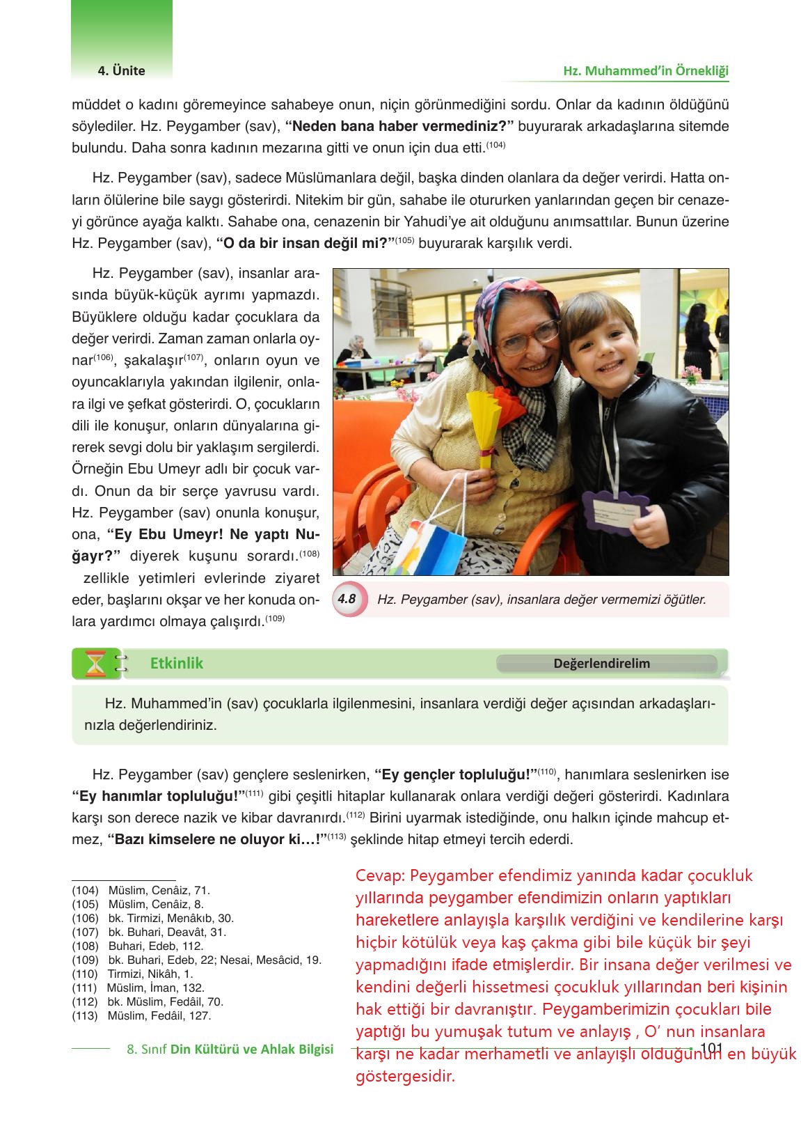 8. Sınıf Gezegen Yayıncılık Din Kültürü Ve Ahlak Bilgisi Ders Kitabı Sayfa 101 Cevapları 8. Sınıf Gezegen Yayıncılık Din Kültürü Ve Ahlak Bilgisi Ders Kitabı Sayfa 101 Cevapları