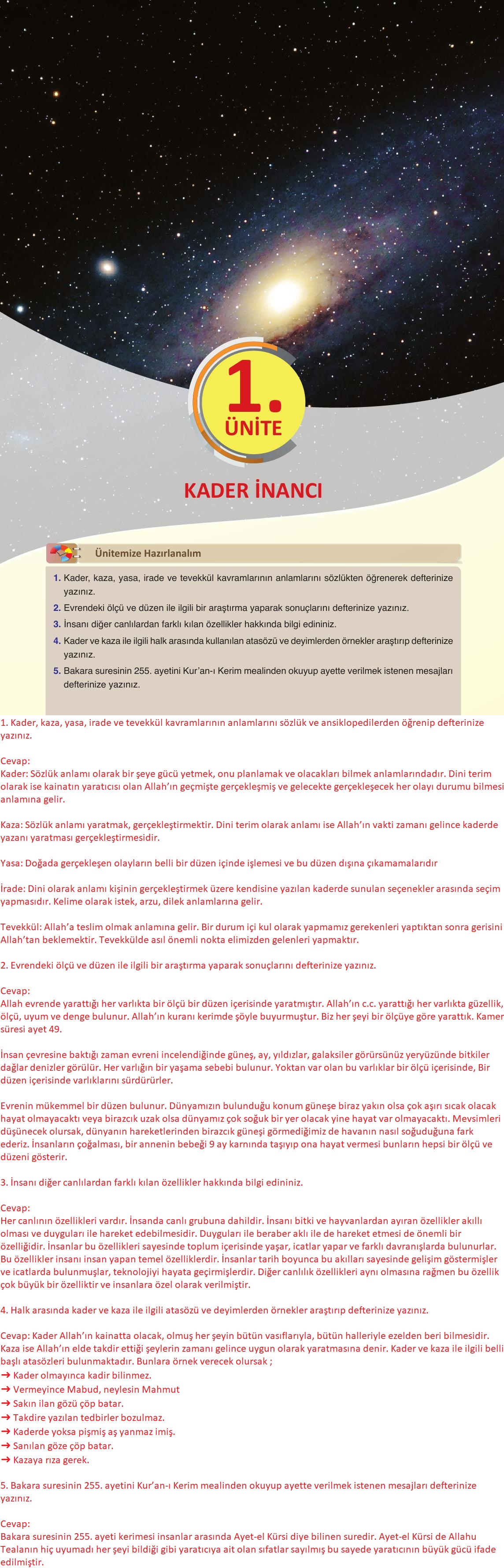 8. Sınıf Gezegen Yayıncılık Din Kültürü Ve Ahlak Bilgisi Ders Kitabı Sayfa 11 Cevapları