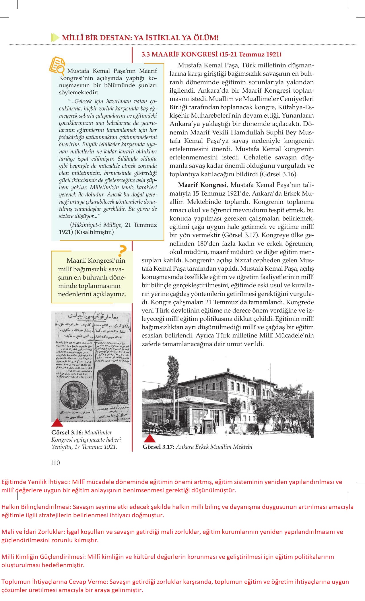 8. Sınıf Meb Yayınları İnkılap Tarihi Ve Atatürkçülük Ders Kitabı Sayfa 110 Cevapları 8. Sınıf Meb Yayınları İnkılap Tarihi Ve Atatürkçülük Ders Kitabı Sayfa 110 Cevapları