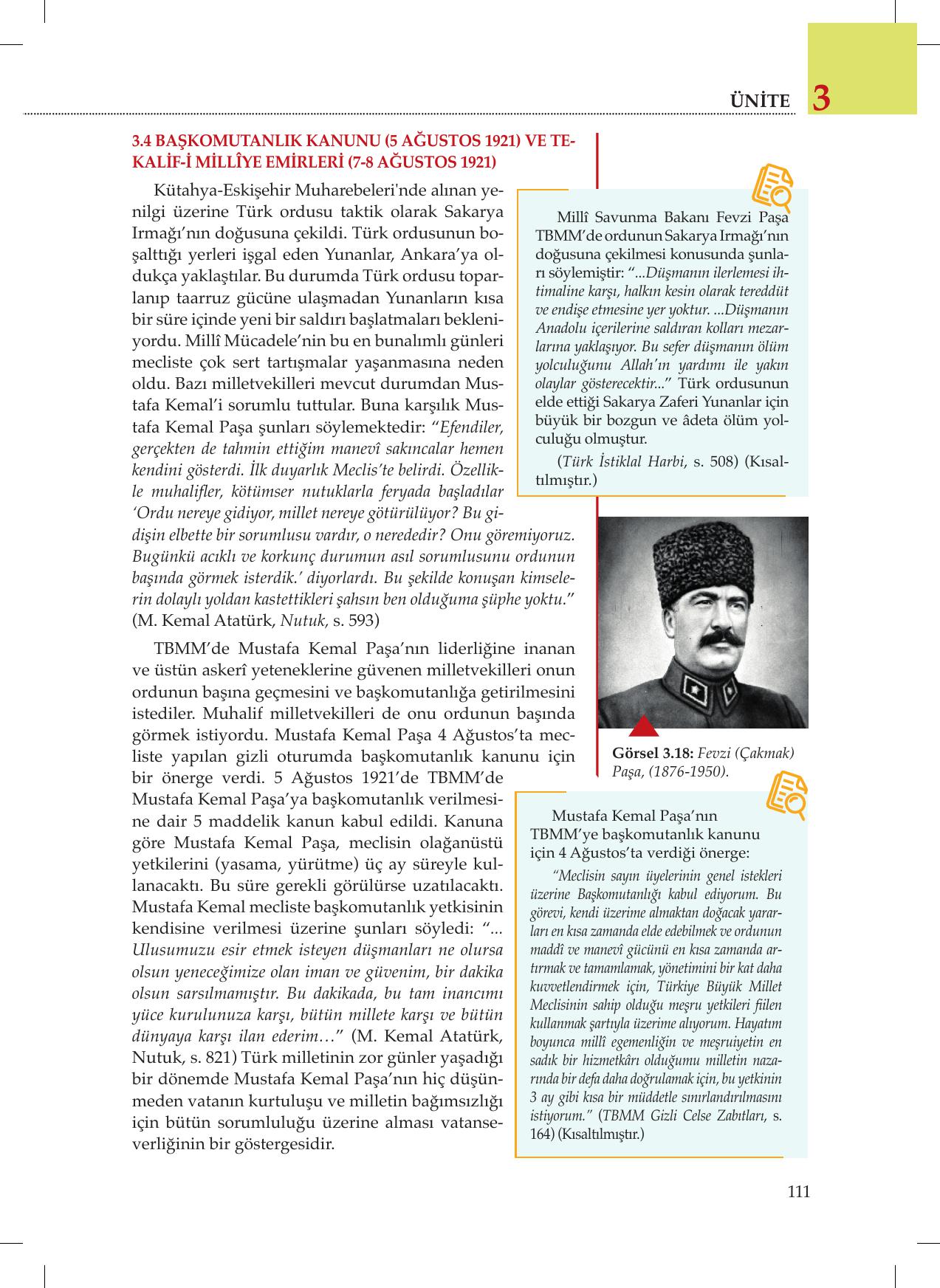 8. Sınıf Meb Yayınları İnkılap Tarihi Ve Atatürkçülük Ders Kitabı Sayfa 111 Cevapları 8. Sınıf Meb Yayınları İnkılap Tarihi Ve Atatürkçülük Ders Kitabı Sayfa 111 Cevapları